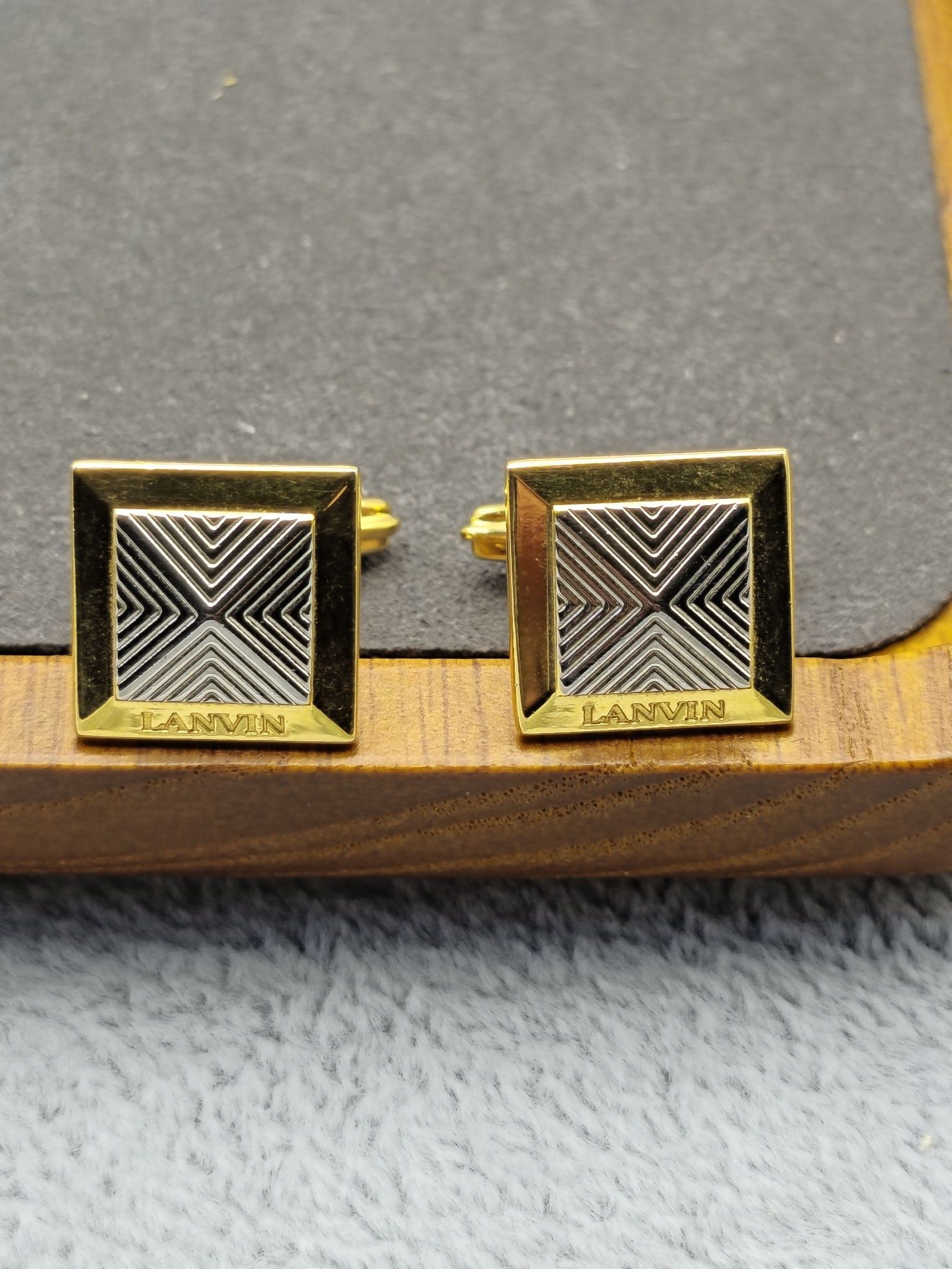 Lanvin Gold & Silver Square Cufflinks image 3