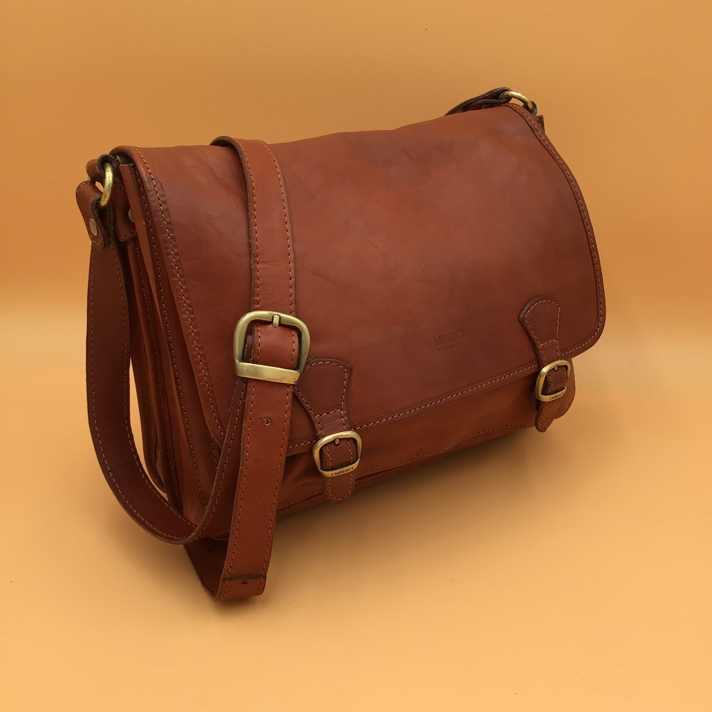 Il Medici Unisex Marrone Borsa a Tracolla in Pelle modello Satchel image 4