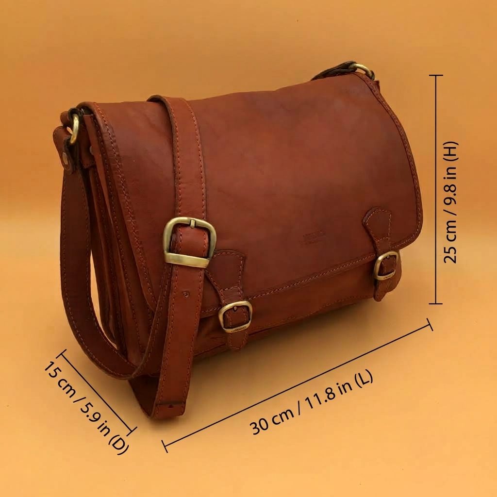 Il Medici Unisex Marrone Borsa a Tracolla in Pelle modello Satchel image 8
