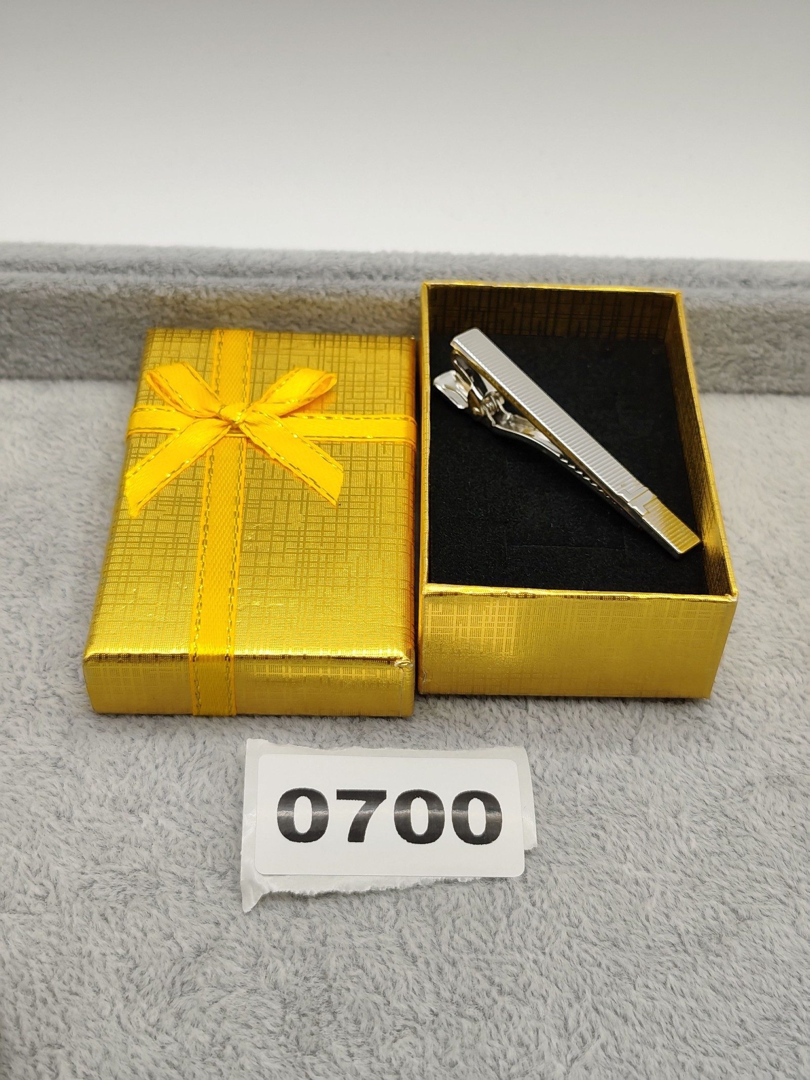 Lanvin Silver Tone Men's Ribbed Pattern Tie Clip
