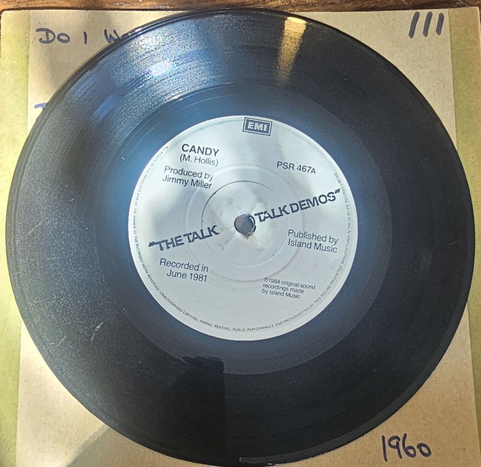 Talk Talk Candy EMI PSR 467A 7" Vinyl Single