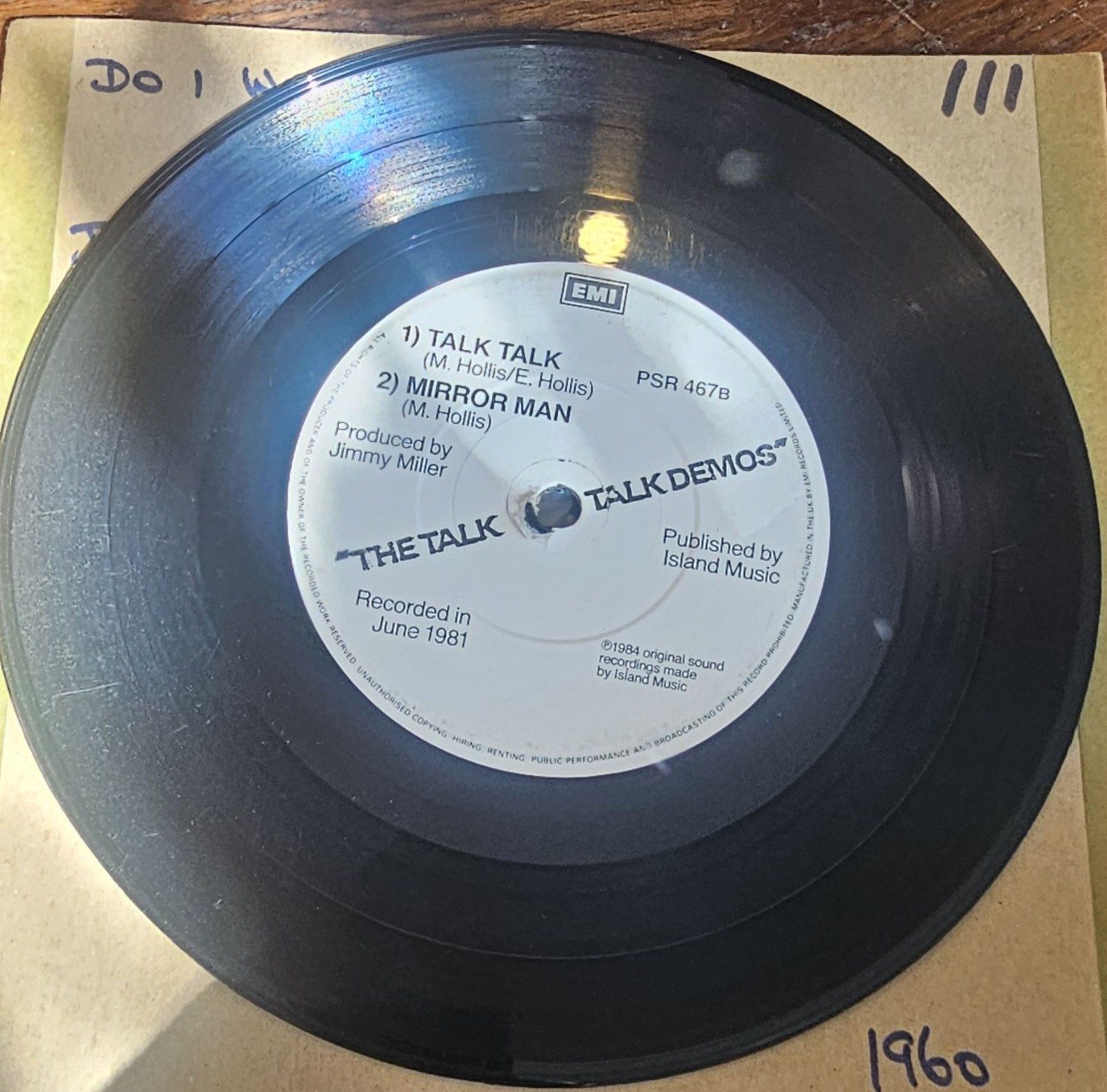 Talk Talk Candy EMI PSR 467A 7" Vinyl Single image 2