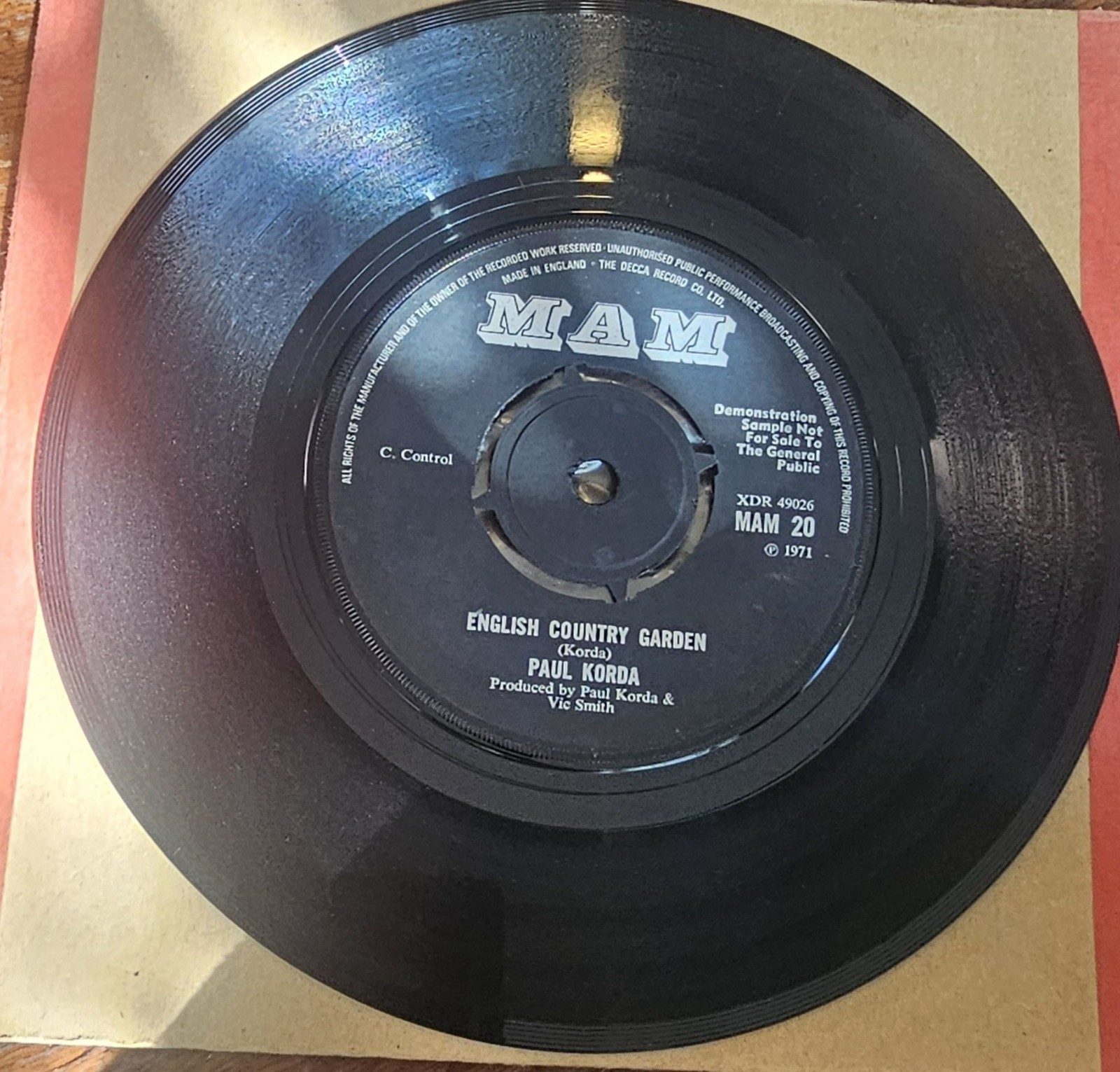 Paul Korda Between The Road MAM 20 7" PROMO single image 2
