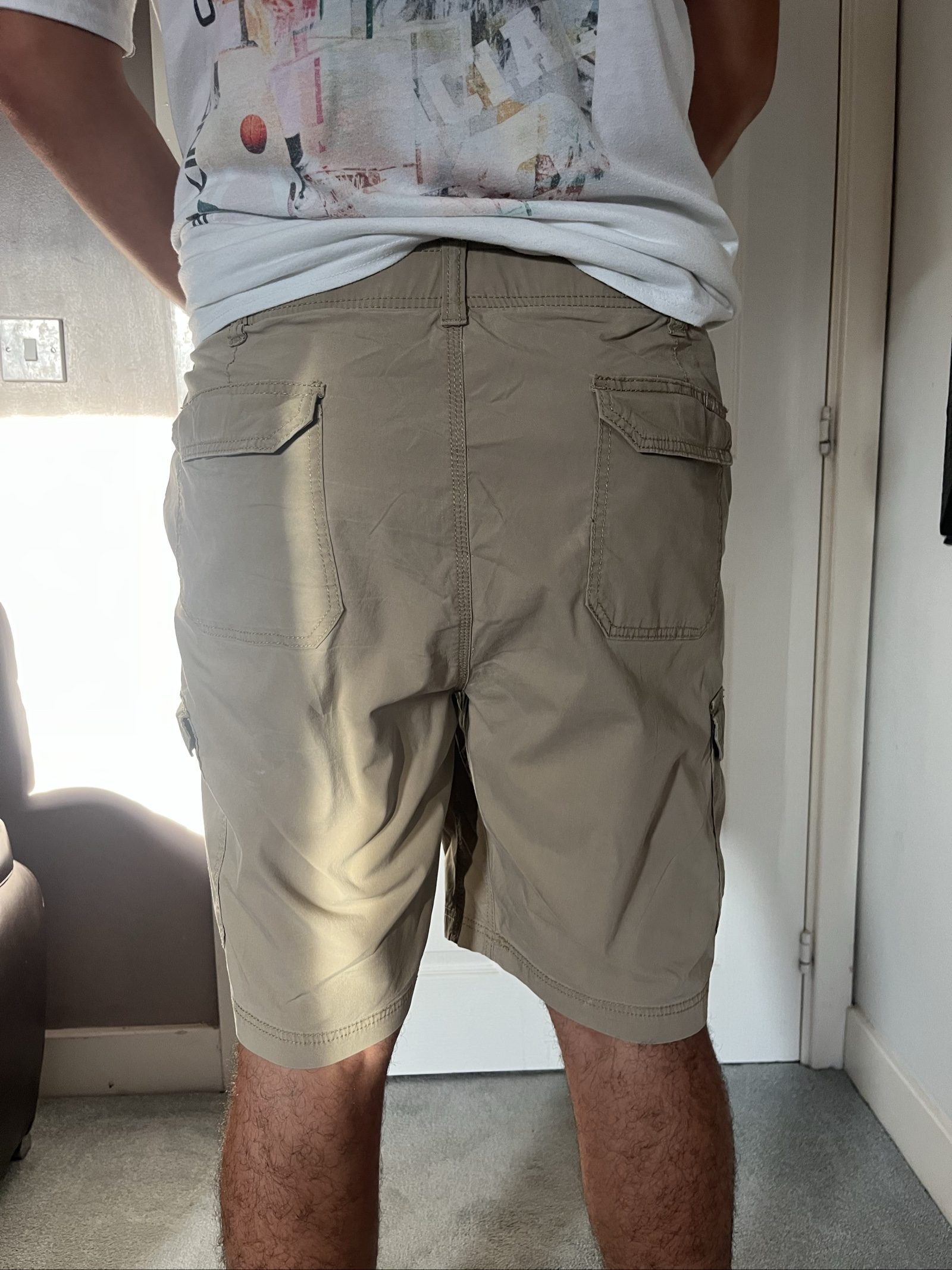 Lee Men Beige Cargo Shorts Size 32 Lightweight Cotton image 4