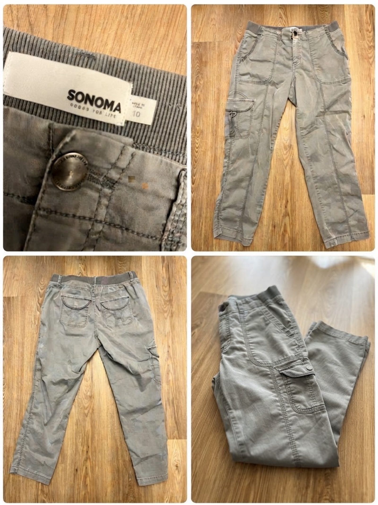 Sonoma Women's Grey Cargo Pants Size 10