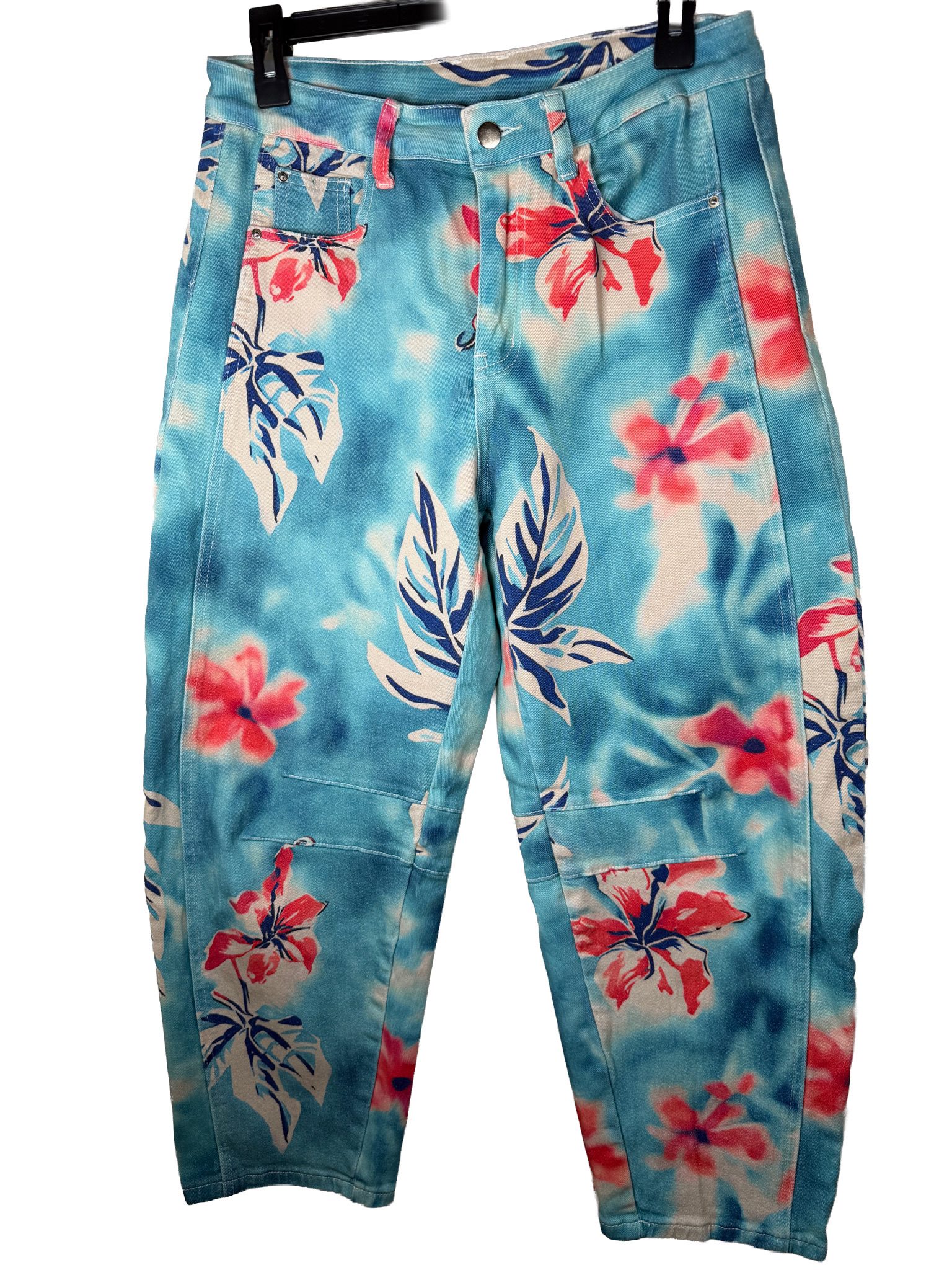 loveimgs Floral Print Barrel Jeans – Size M (EUC)