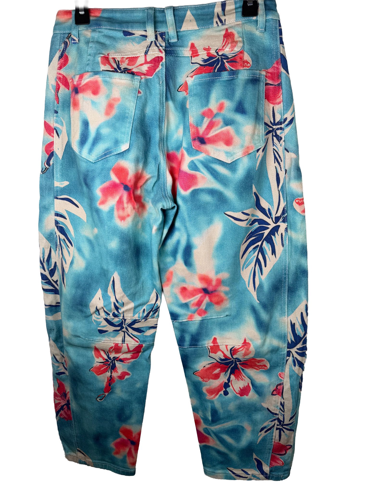 loveimgs Floral Print Barrel Jeans – Size M (EUC) image 3