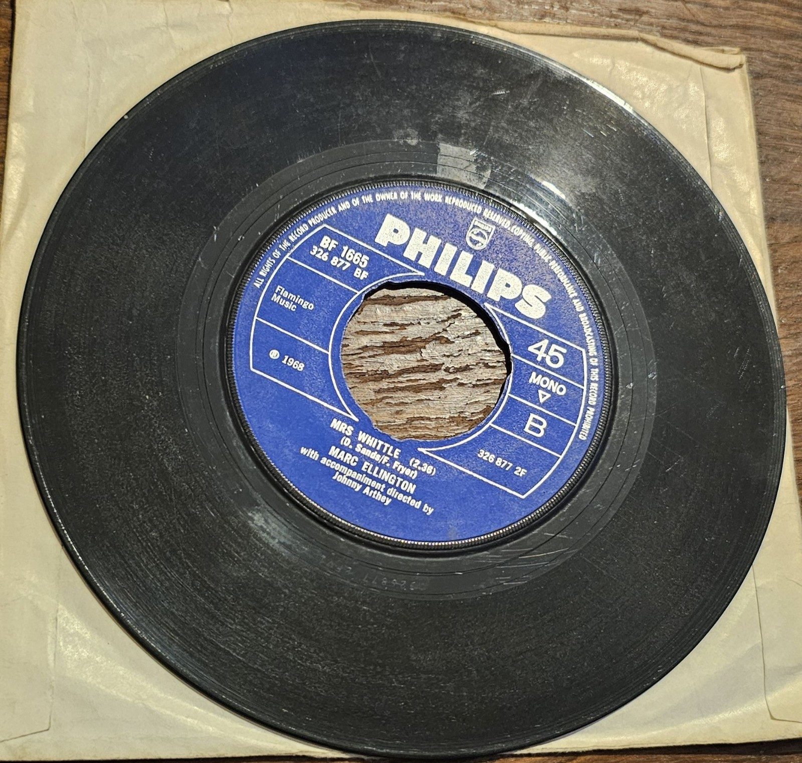 Marc Ellington I Shall Be Released Mrs Whittle Philips BF 1665 7" 45 RPM image 2