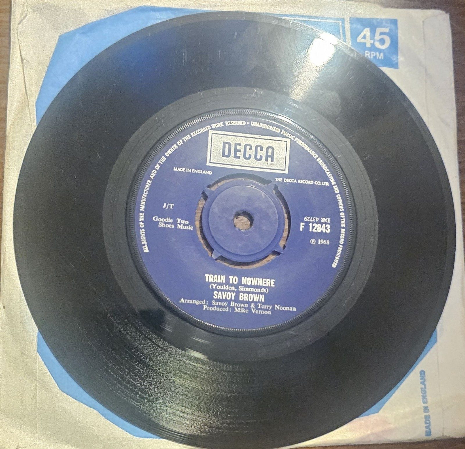 Savoy Brown Train To Nowhere DECCA F12843 7" 45 RPM
