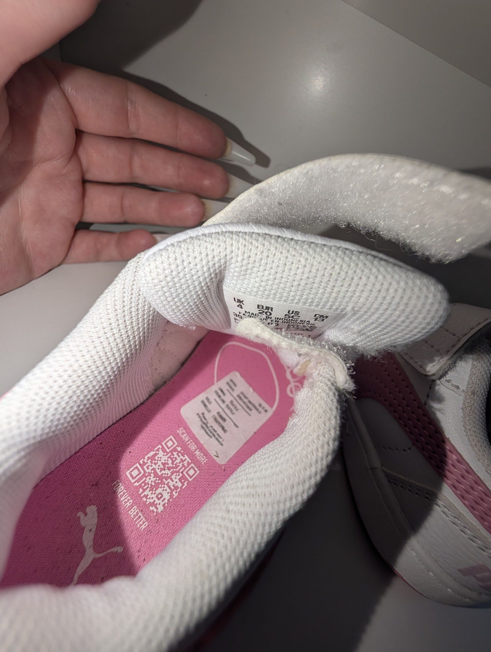 Puma White & Pink Sneakers image 4