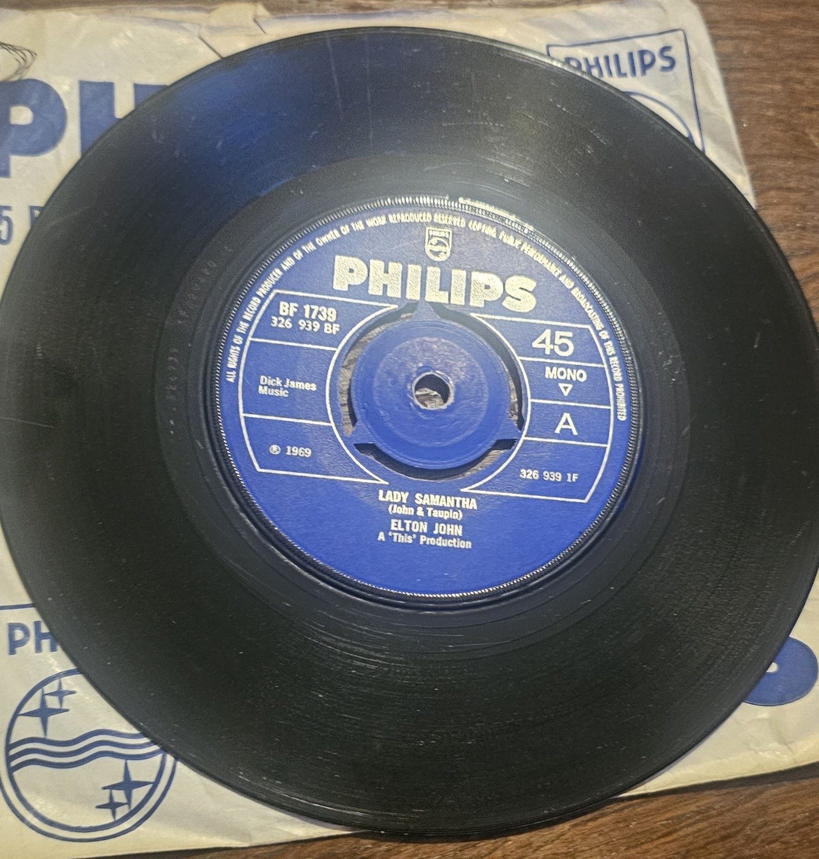 Elton John Lady Samantha Philips BF 1739 7" Vinyl Single