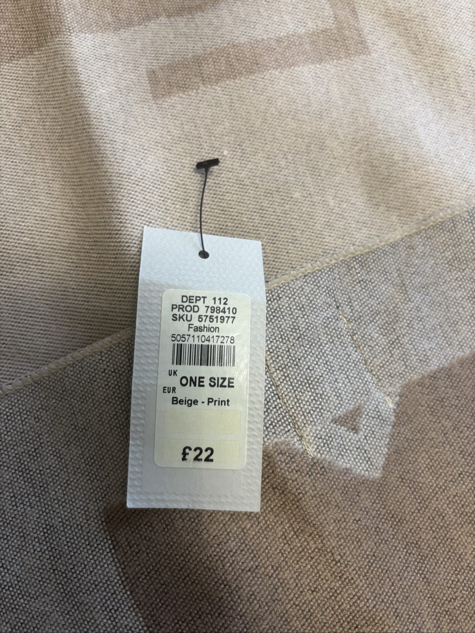 River Island Beige Print Scarf One Size image 3