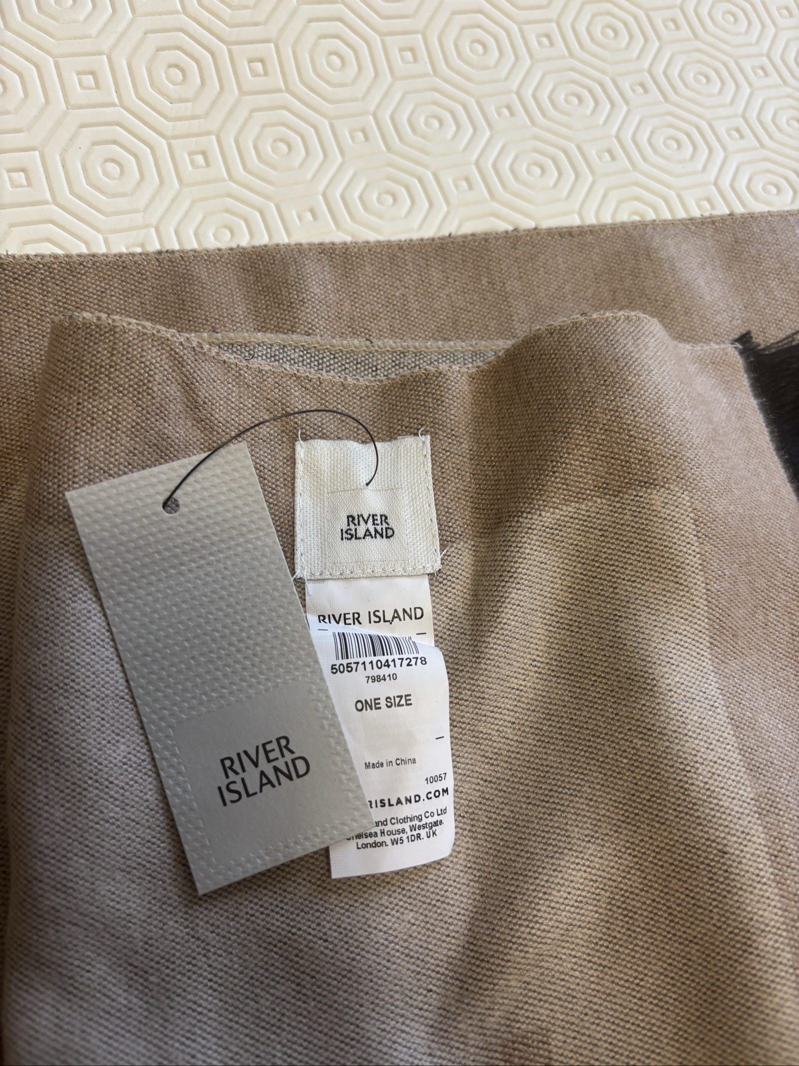 River Island Beige Print Scarf One Size image 4
