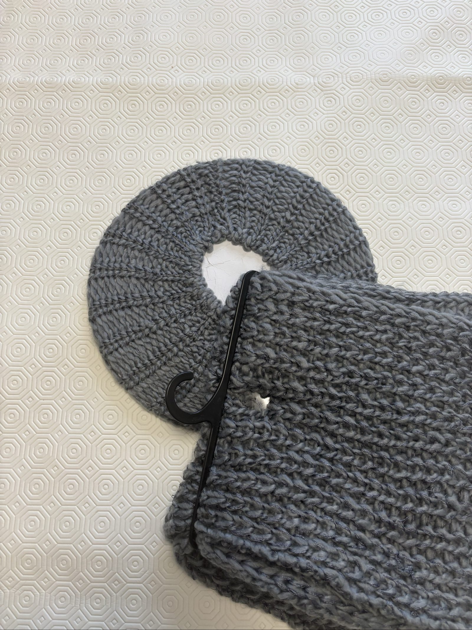 Grey Beret & Snood Set Chunky Knit Winter Accessories image 2