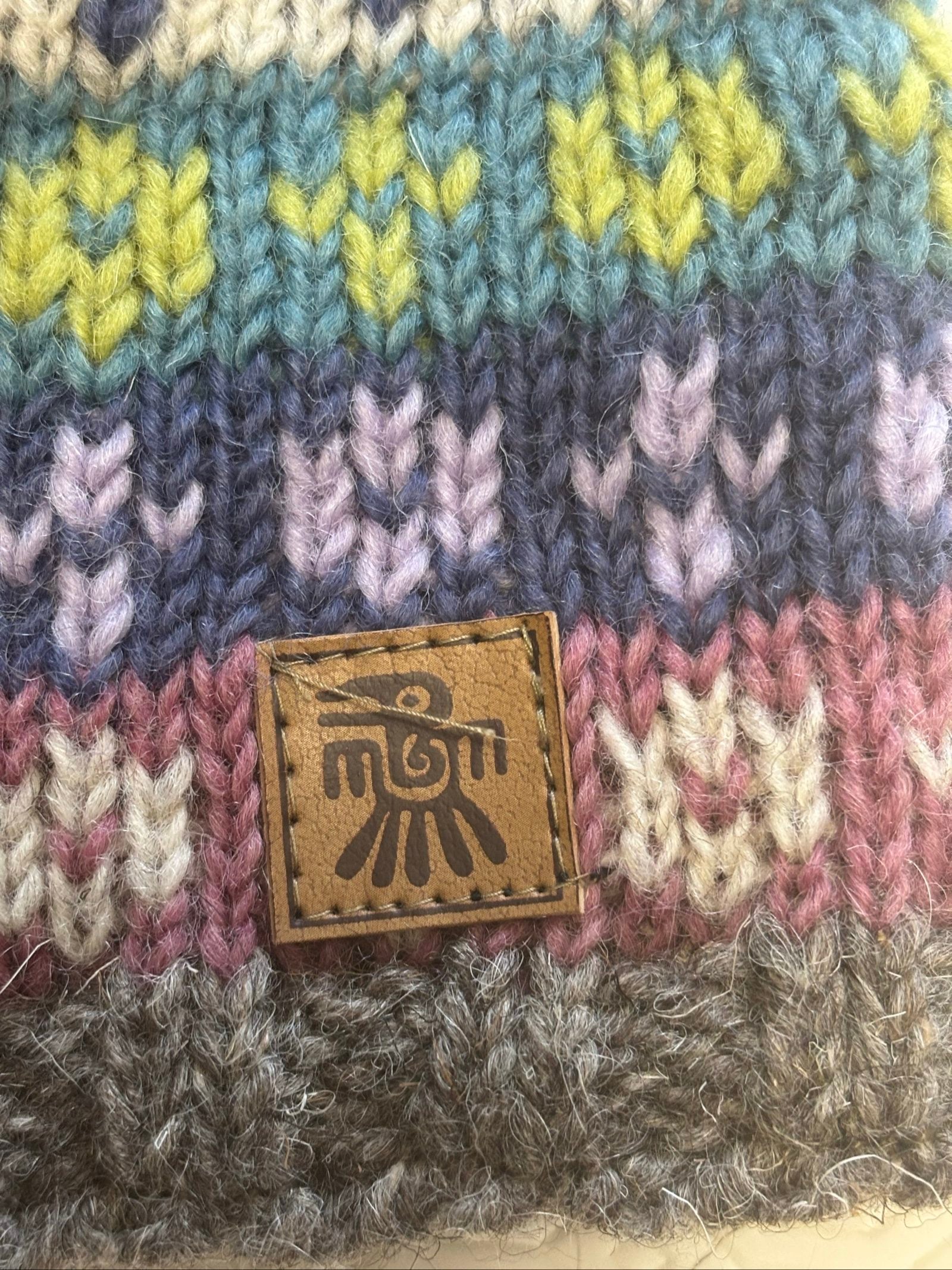 Pachamama Multi Wool Pom Pom Beanie Hat image 2