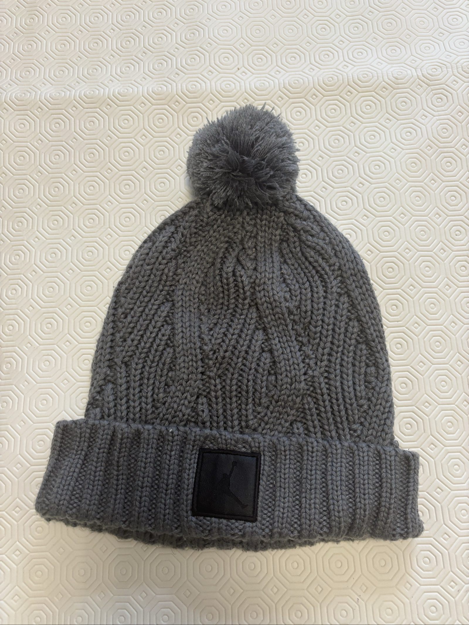 Nike Grey Knit Pom-Pom Beanie One Size Unisex