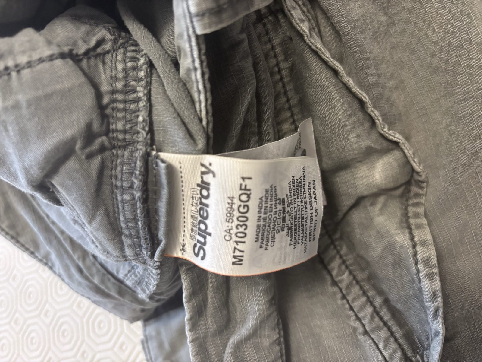 Superdry Men's Grey Core Cargo Lite Shorts image 5