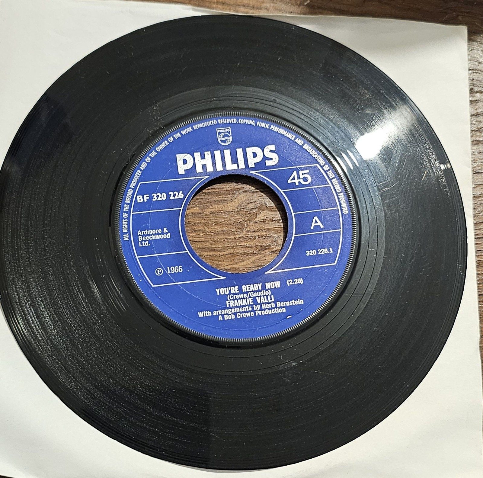 Frankie Valli You're Ready Now Philips BF 320 226 7" NORTHERN SOUL