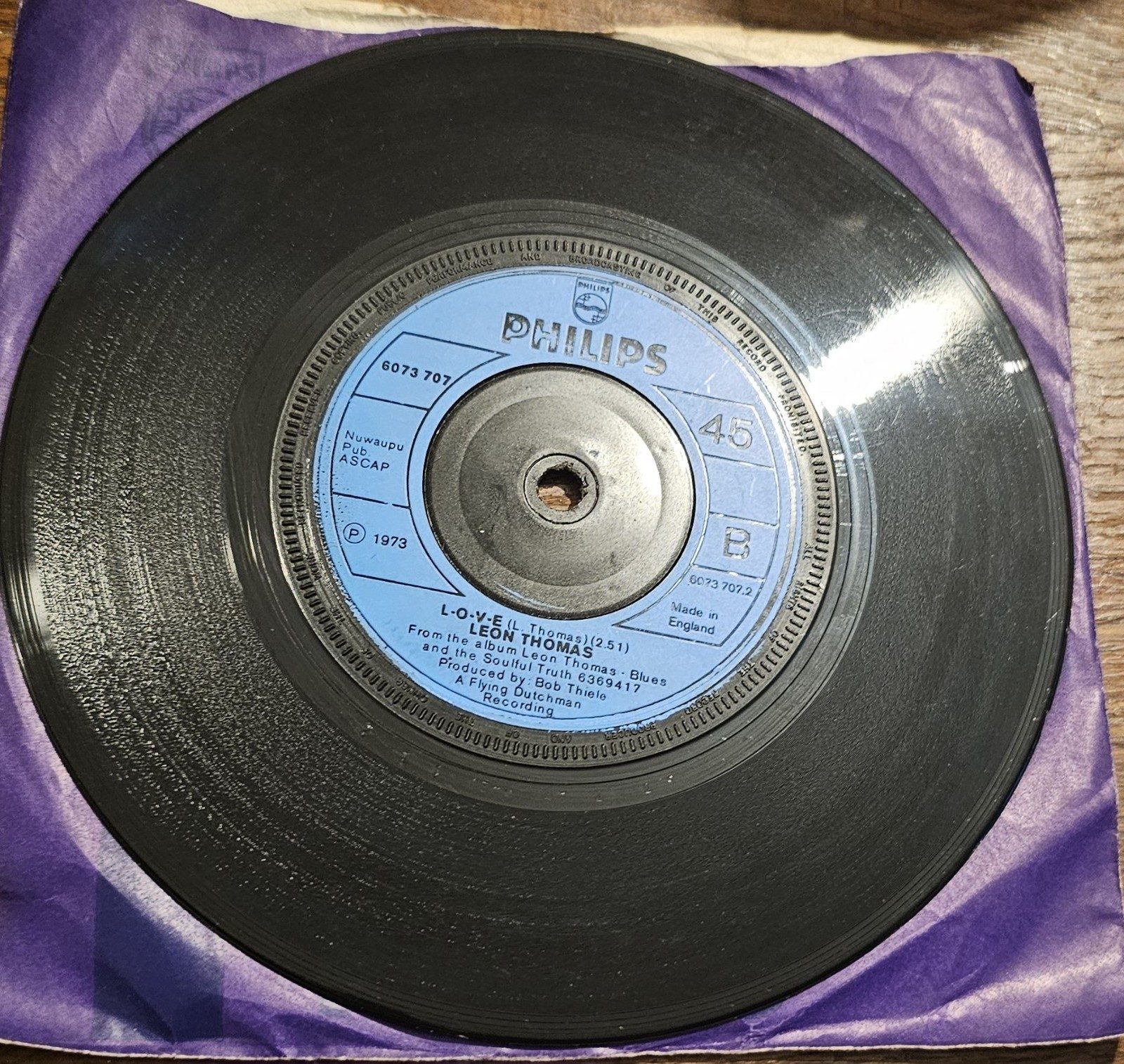 Leon Thomas Boom-Boom-Boom Philips 6073 707 7" Vinyl funk groove image 2