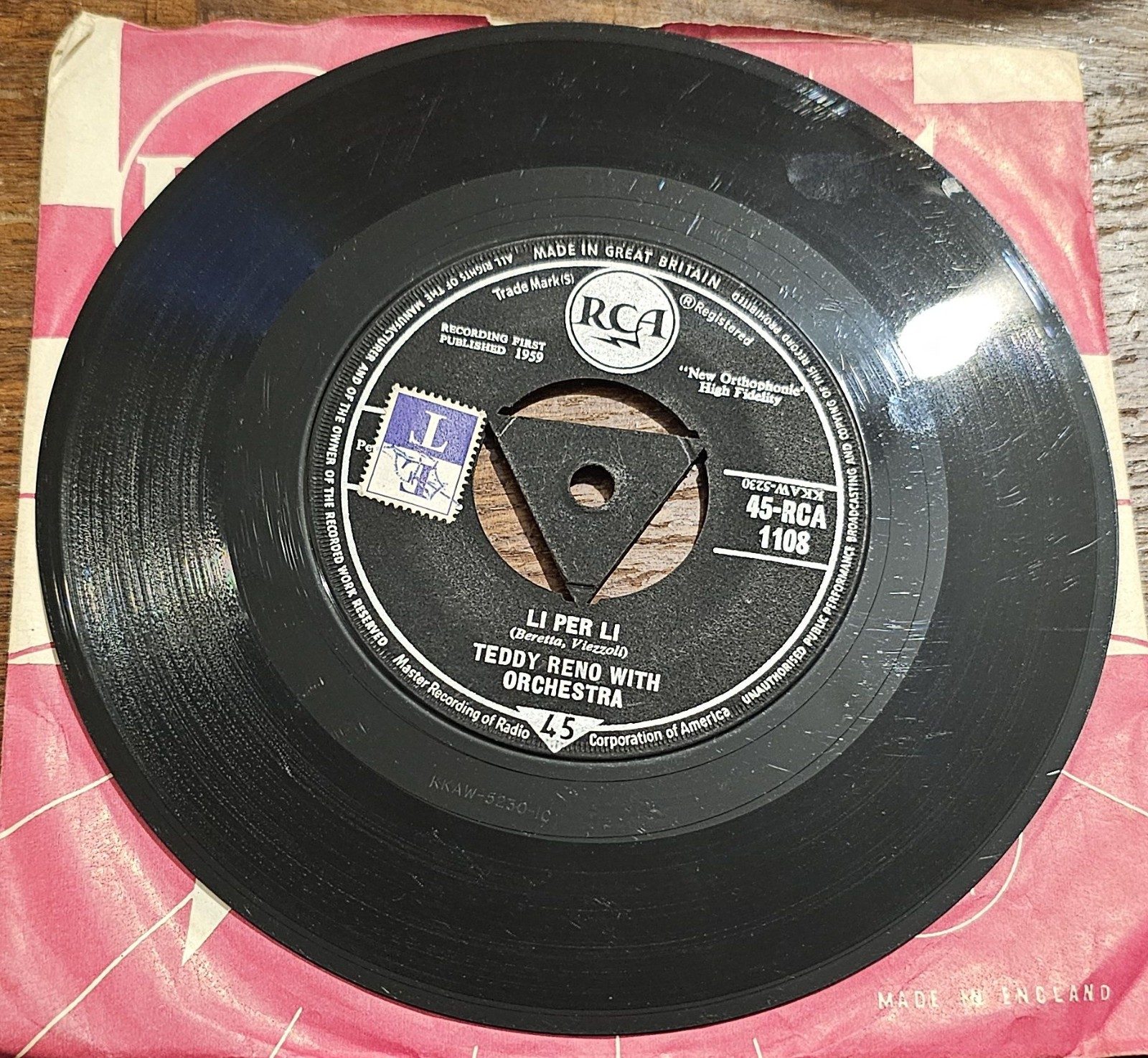 Teddy Reno With Orchestra Ciao Ciao Bambina RCA 1108 7" image 2