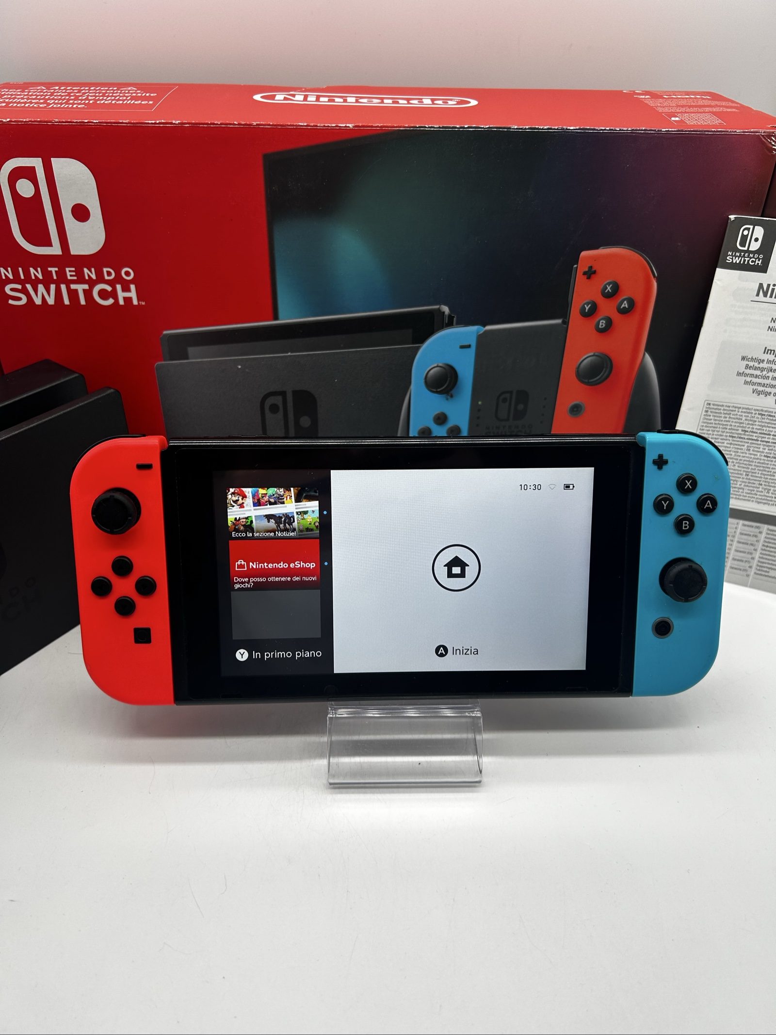 Nintendo Switch V2 Blu/Rossa + Scatola +SD 32GB – Accessori Originali-Eccellente image 2