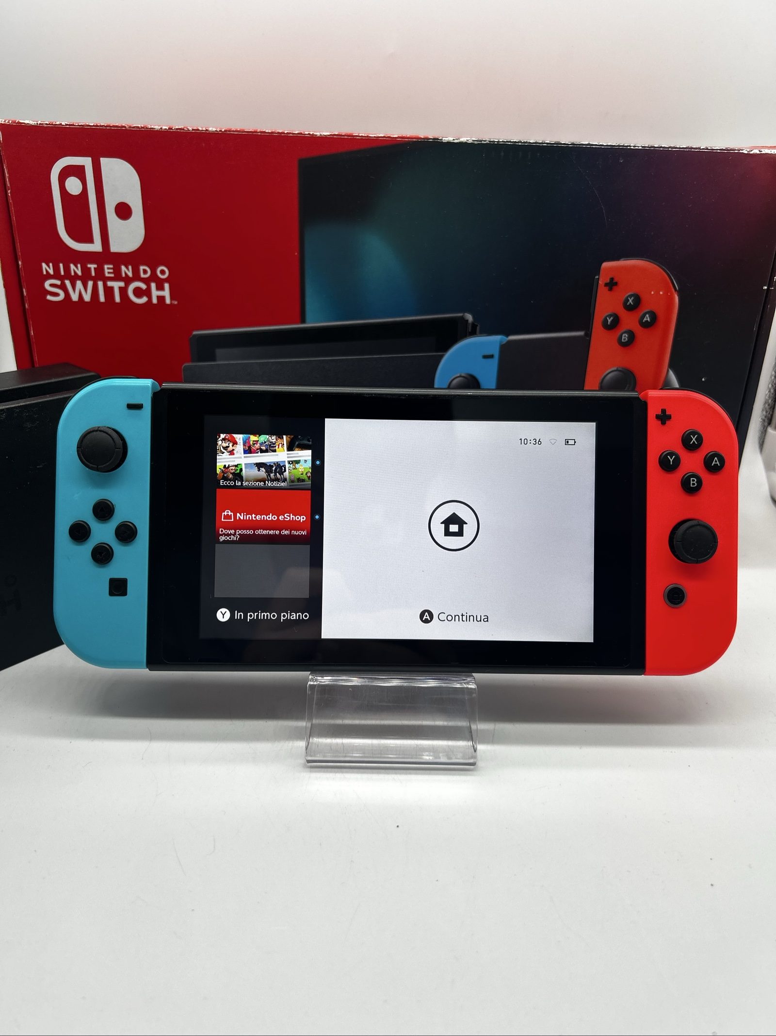 Nintendo Switch V2 Blu/Rossa + Scatola +SD 64GB – Accessori Originali-Eccellente image 2