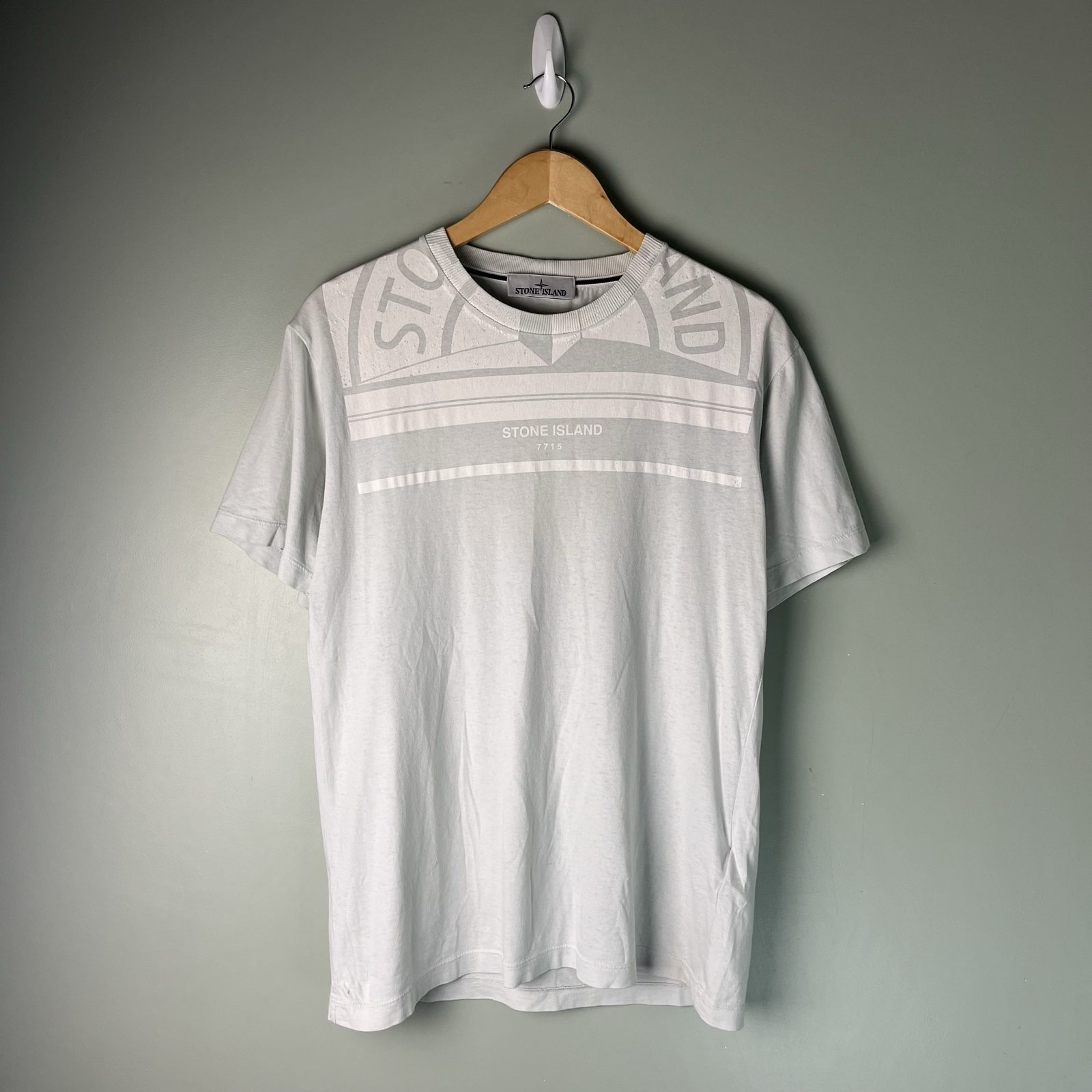 Stone Island White Bobbly Print T-Shirt