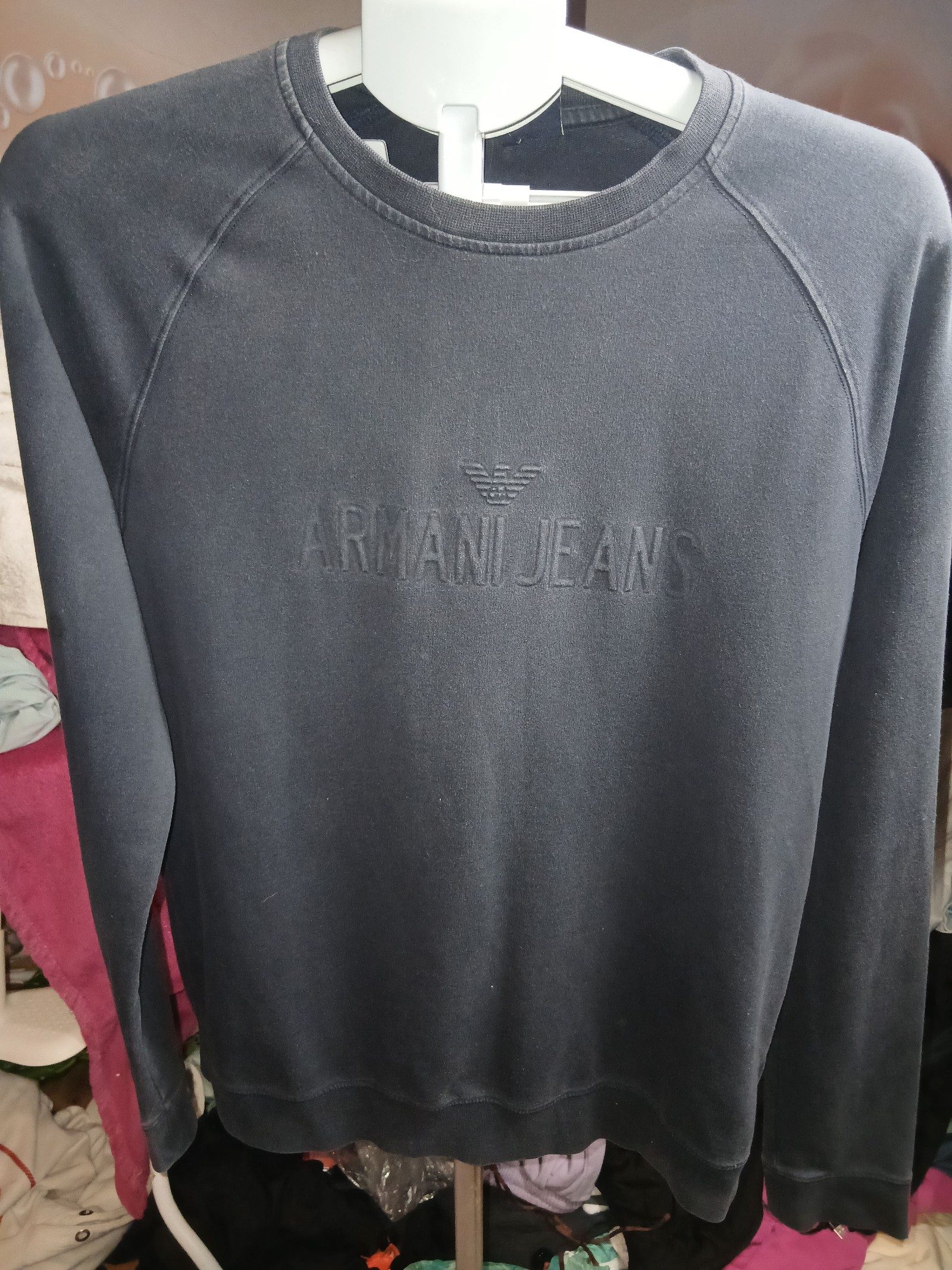 Armani Jeans Men's Navy Cotton Blend Sweatshirt XL