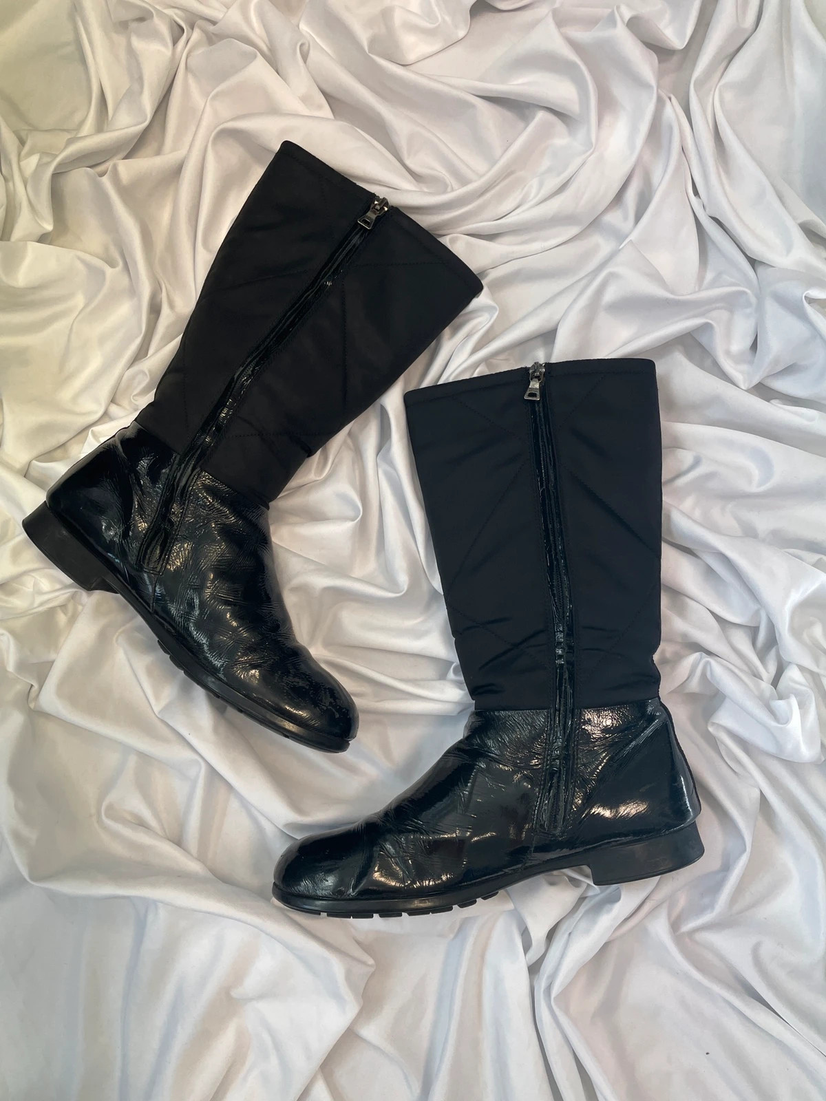 Prada bi-matière black leather boots with box - 37 eu image 3