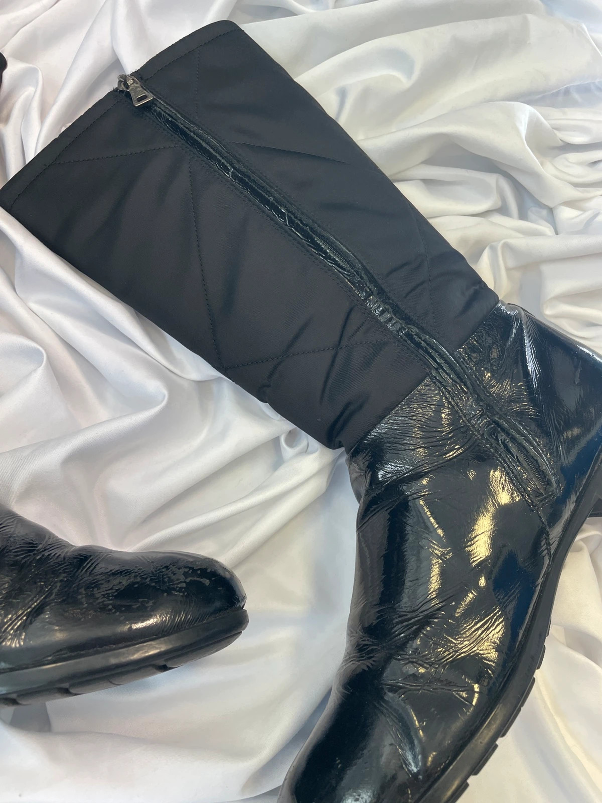 Prada bi-matière black leather boots with box - 37 eu image 5