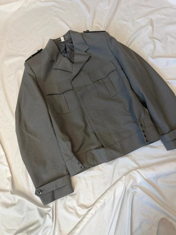 Vintage grey military blazer vest jacket image 4
