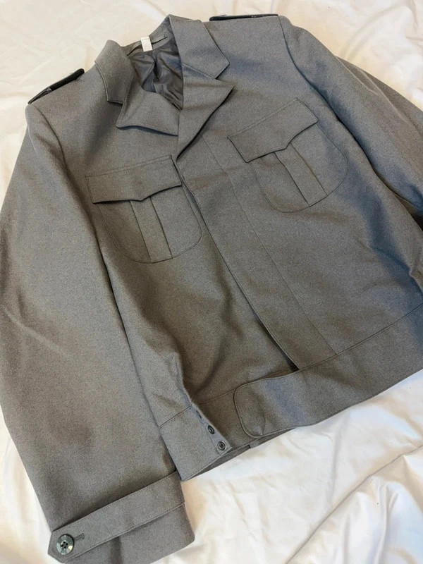 Vintage grey military blazer vest jacket image 5