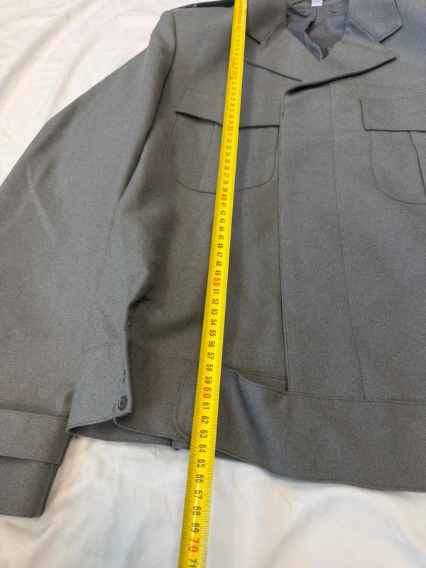 Vintage grey military blazer vest jacket image 7