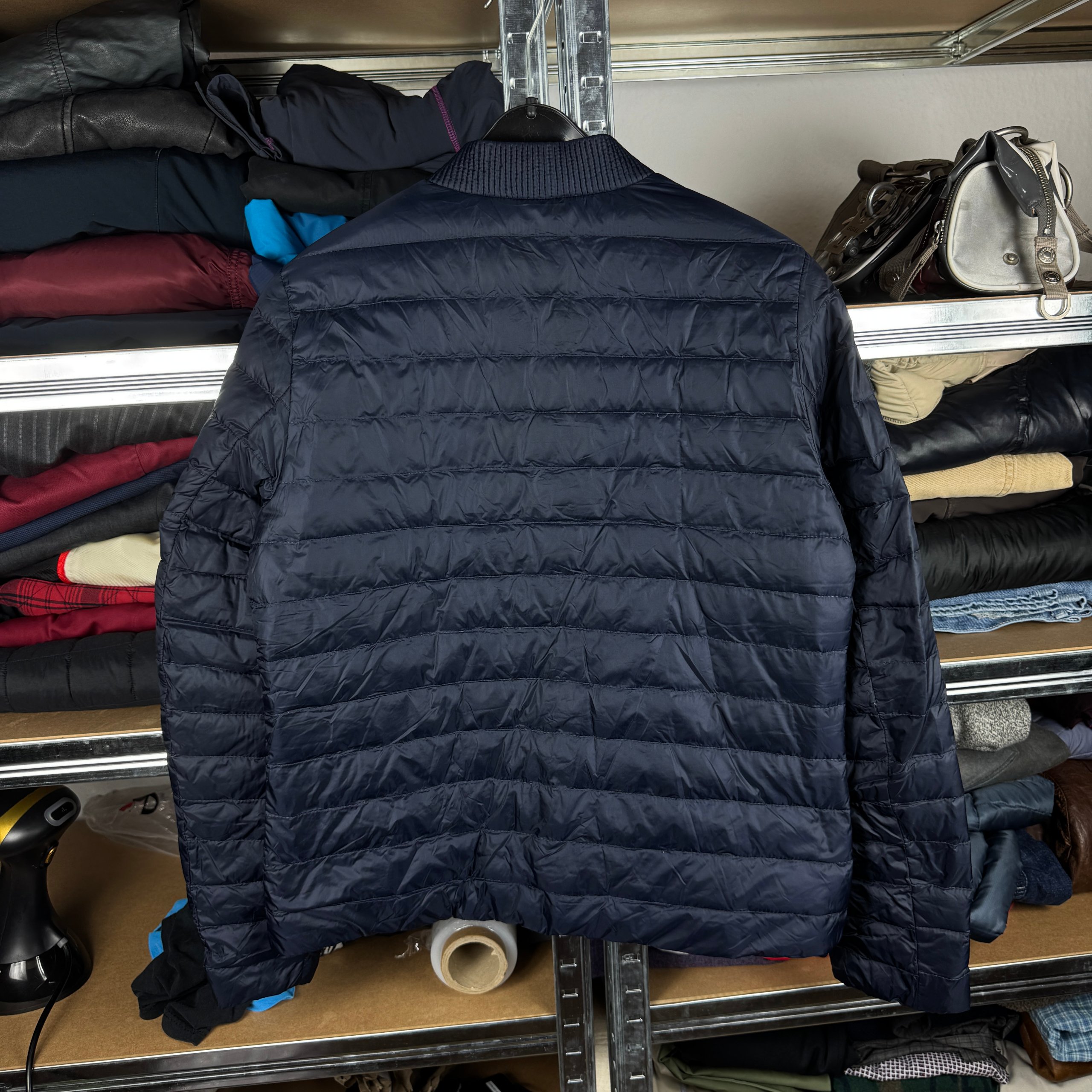 Women`s Tommy Hilfiger Navy Light Puffer Bomber Down Jacket Size M image 2