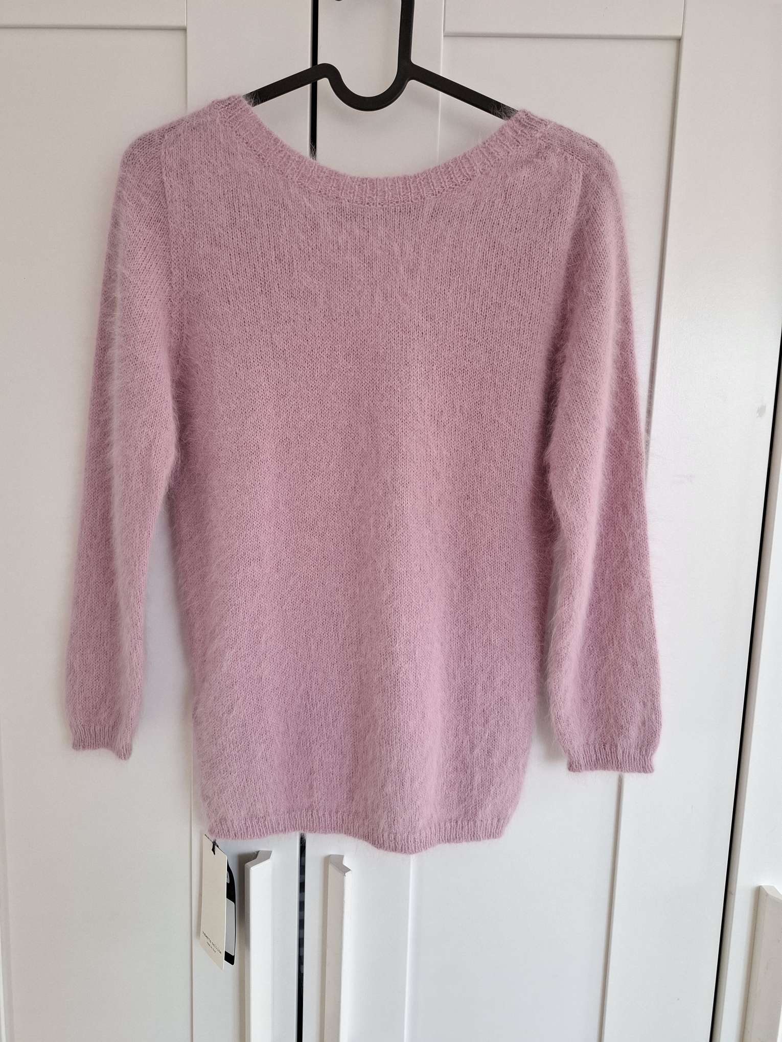 New Roberto Collina Pink Angora Wool V-Neck Sweater Size S image 5