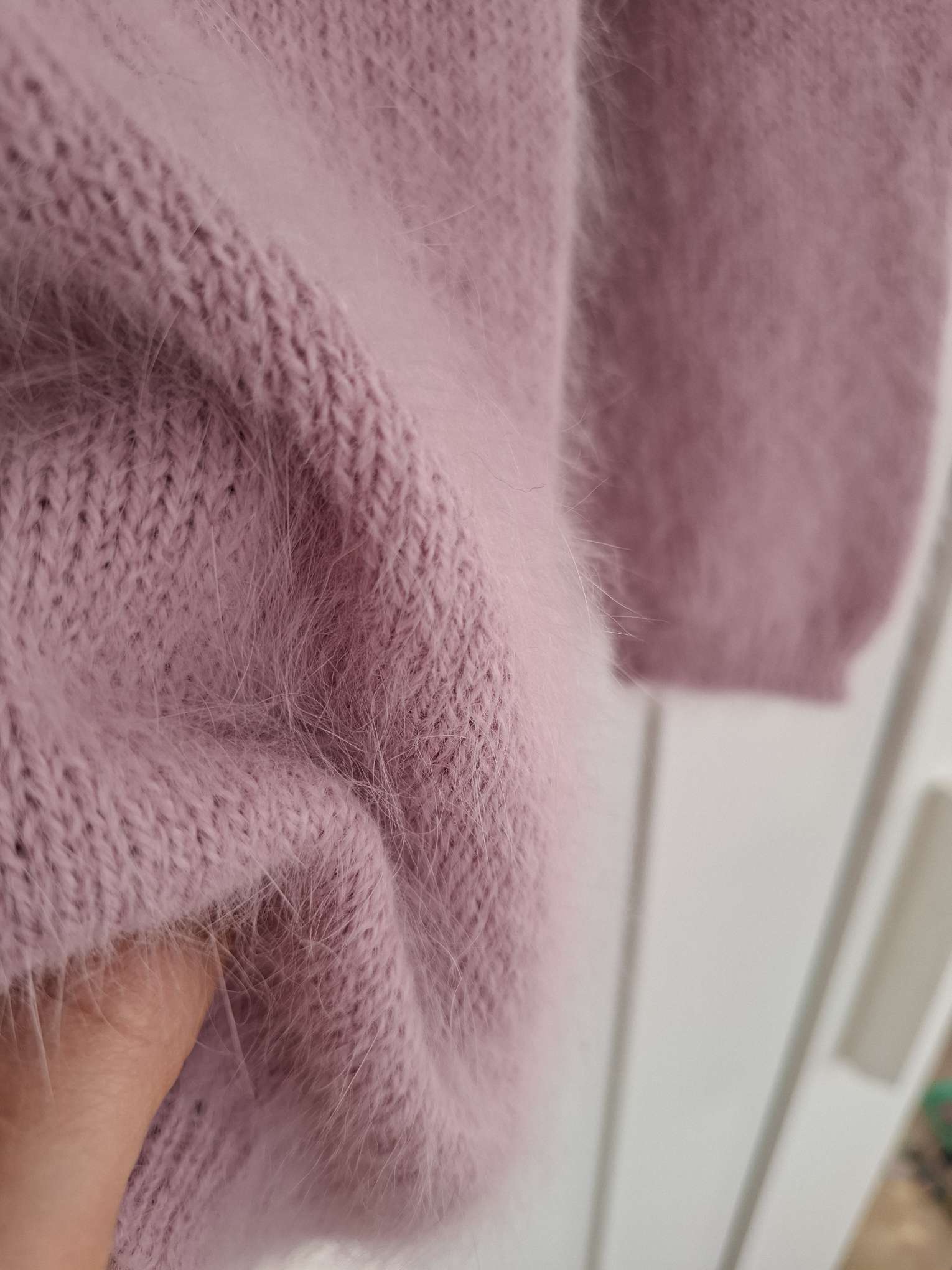 New Roberto Collina Pink Angora Wool V-Neck Sweater Size S image 6