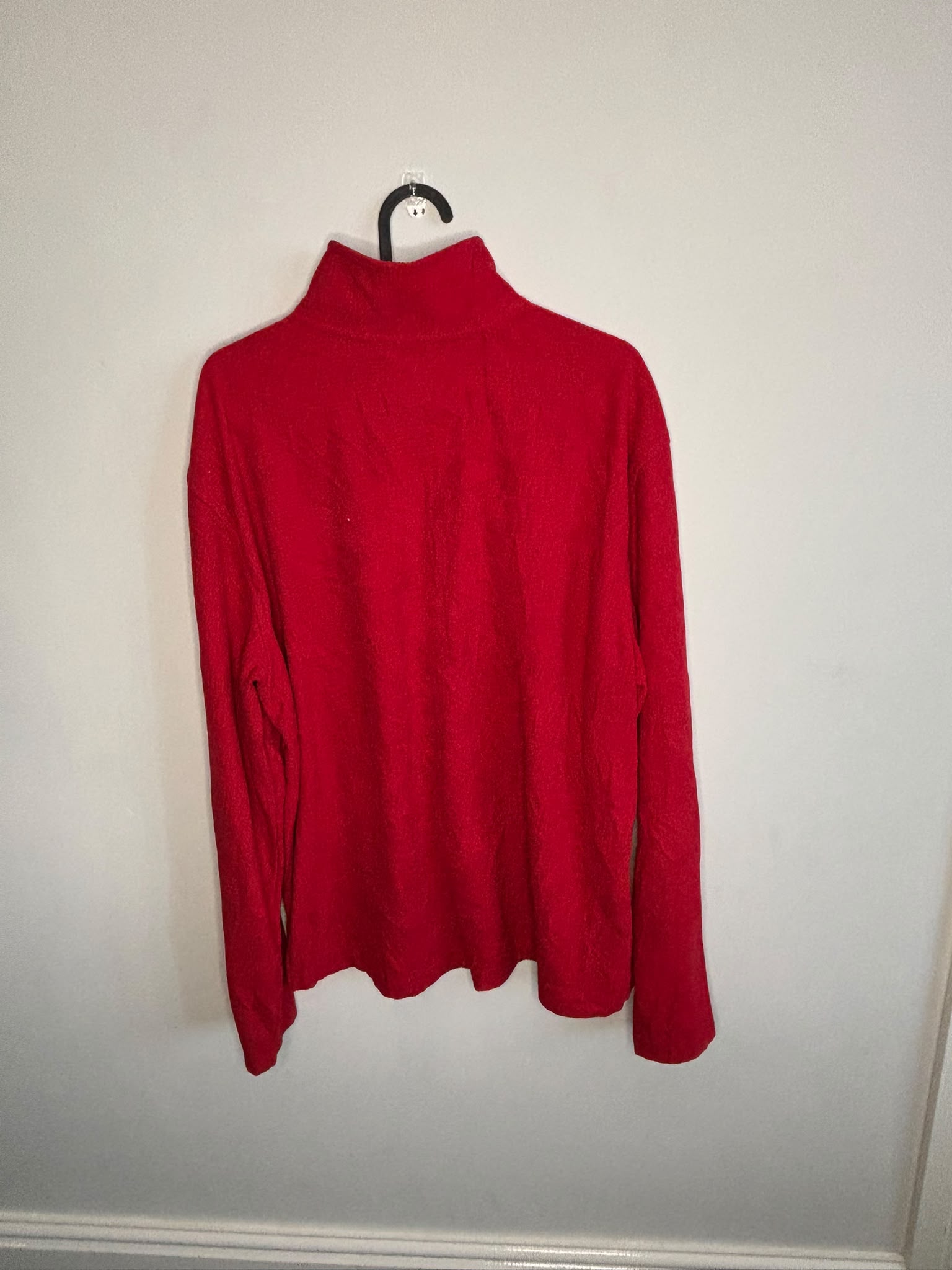 Starter Red Quarter Zip Fleece Pullover Size L 42-44 Made in Jordan image 2