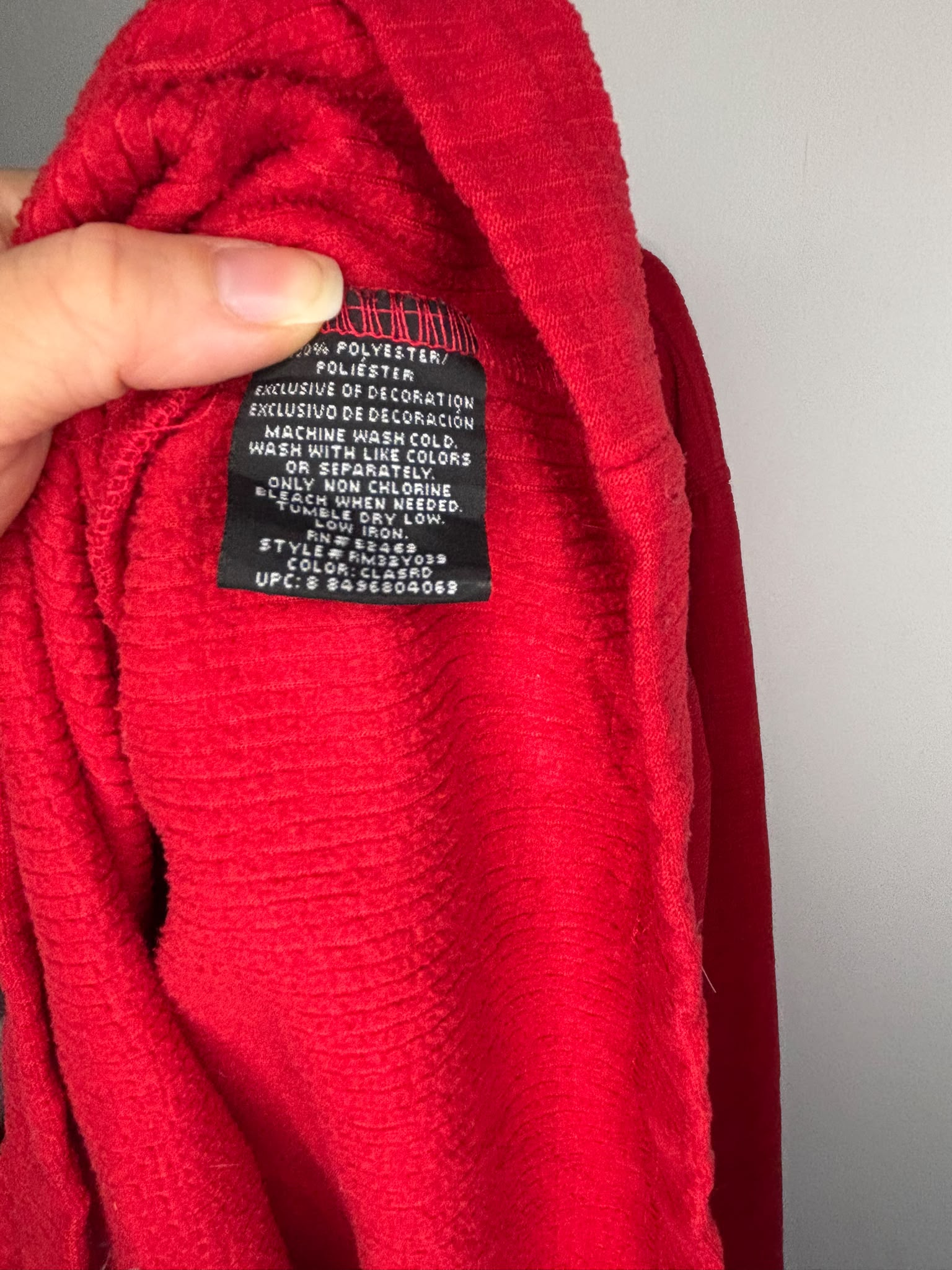 Starter Red Quarter Zip Fleece Pullover Size L 42-44 Made in Jordan image 4