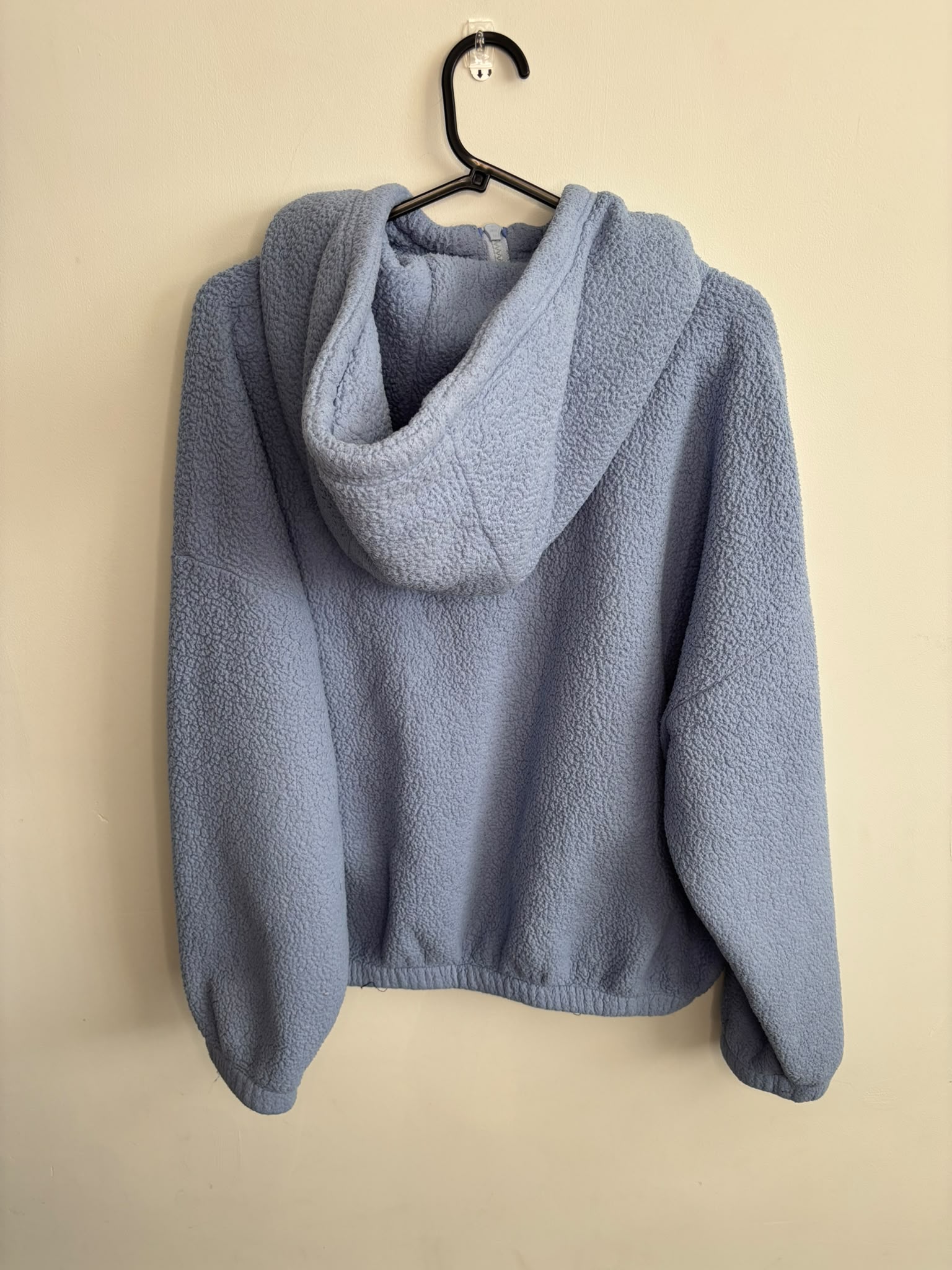 GAP Blue Sherpa Fleece Half Zip Hoodie Size L Moonstone Blue image 3