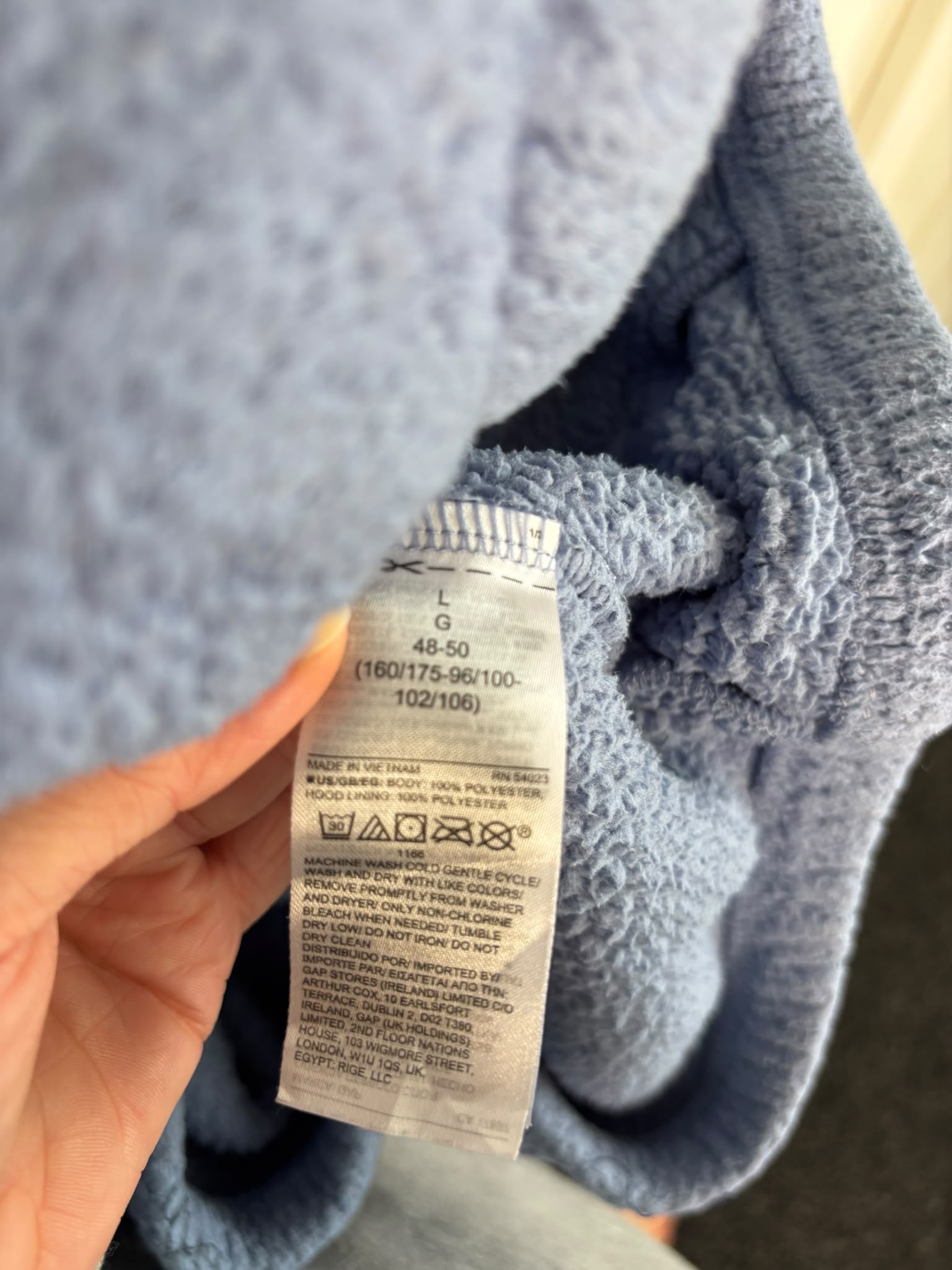 GAP Blue Sherpa Fleece Half Zip Hoodie Size L Moonstone Blue image 5