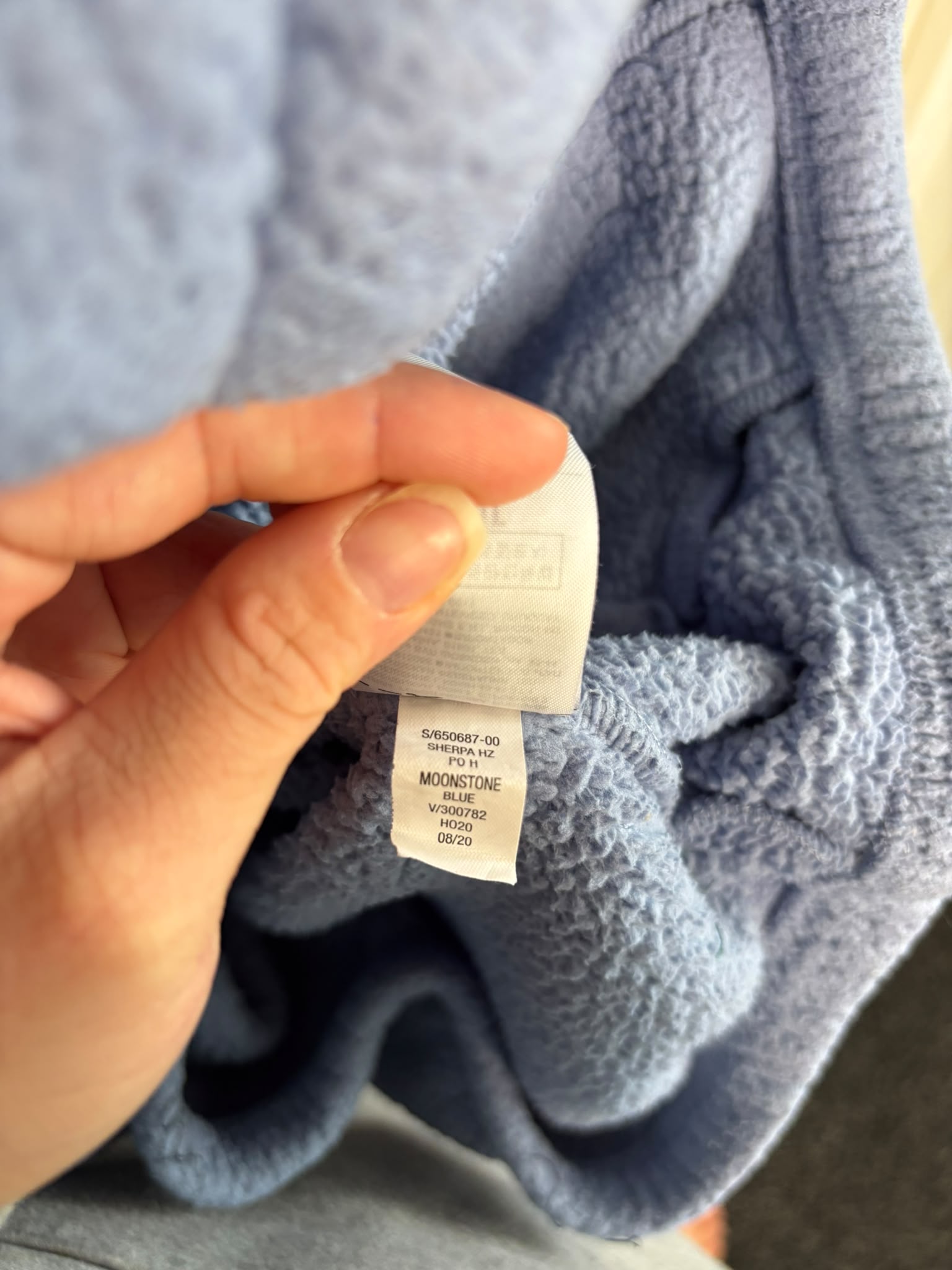 GAP Blue Sherpa Fleece Half Zip Hoodie Size L Moonstone Blue image 6