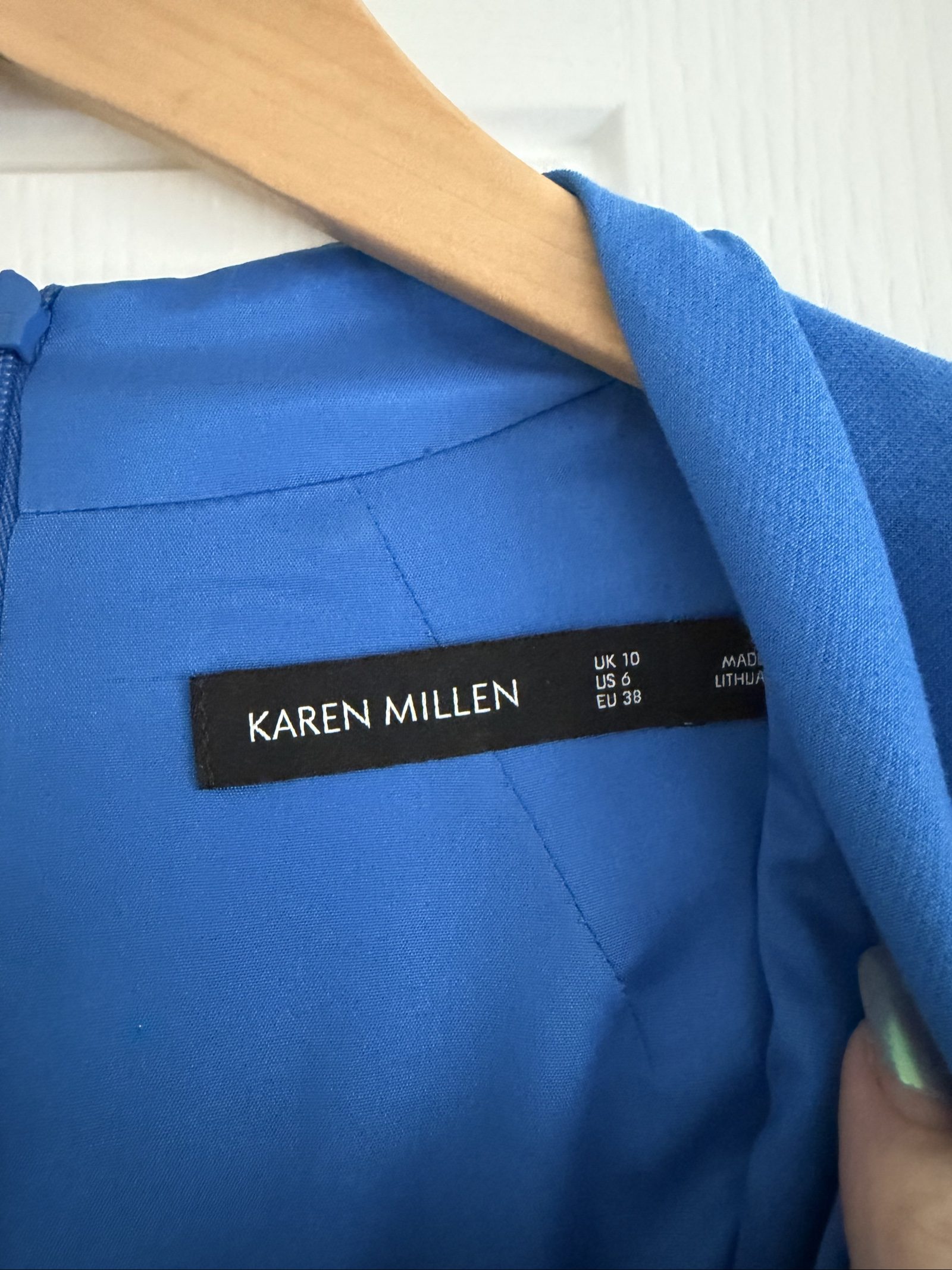 Karen Millen Blue Fitted Dress UK 10 image 4