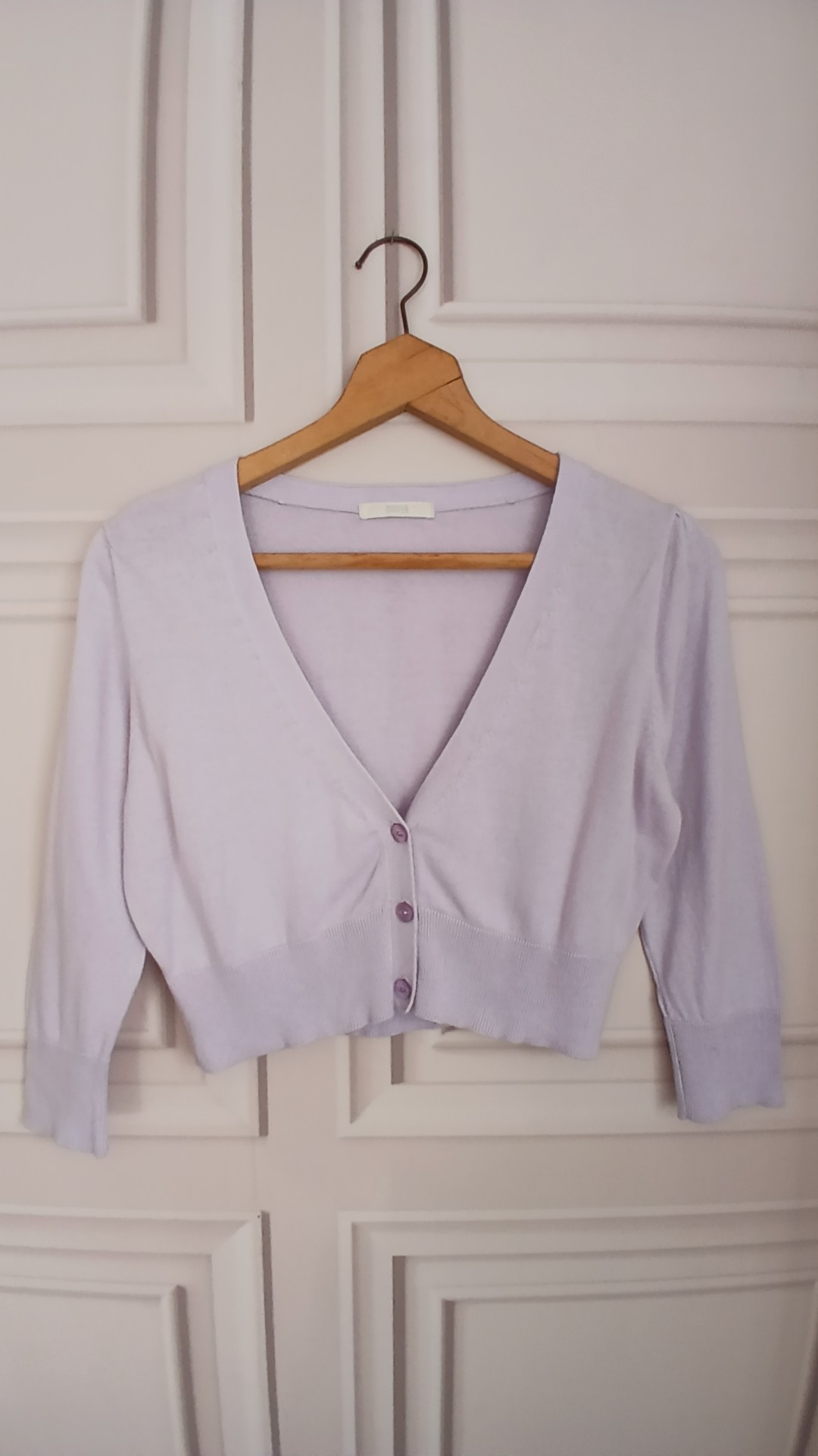 Marks & Spencer Lilac Button Front Cropped Knit Cardigan UK 12