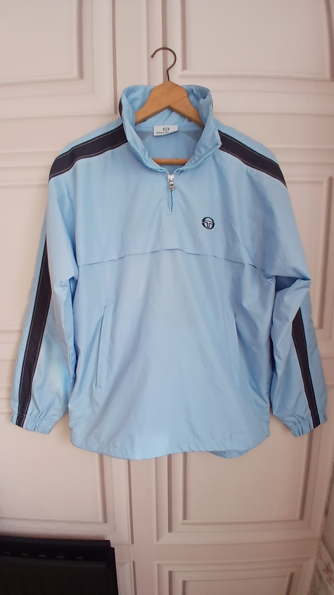 Sergio Tacchini Light Blue Half Zip Windbreaker Jacket Medium