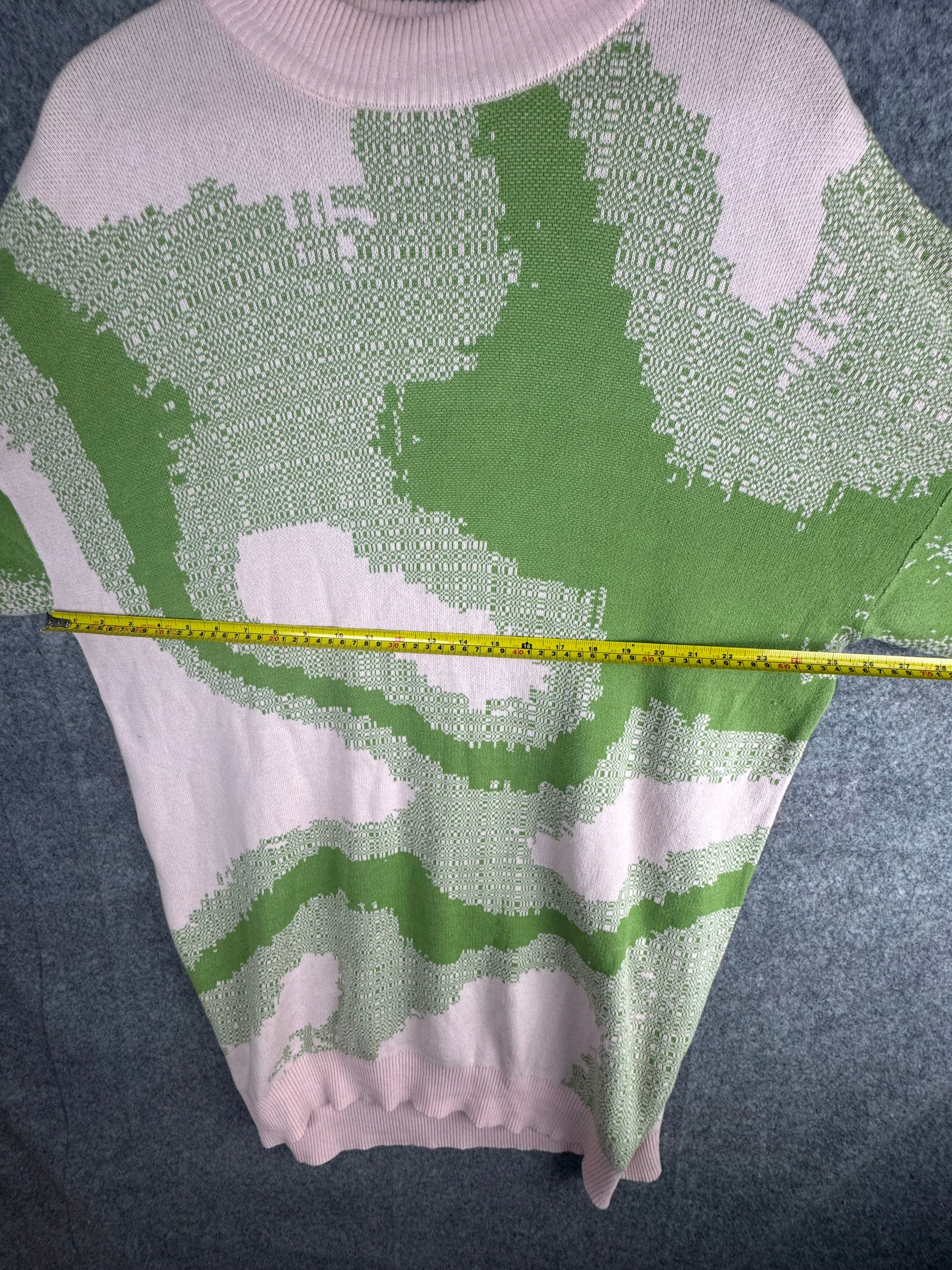 Monki Pink & Green Abstract Knit Jumper Dress Women’s 16 image 7