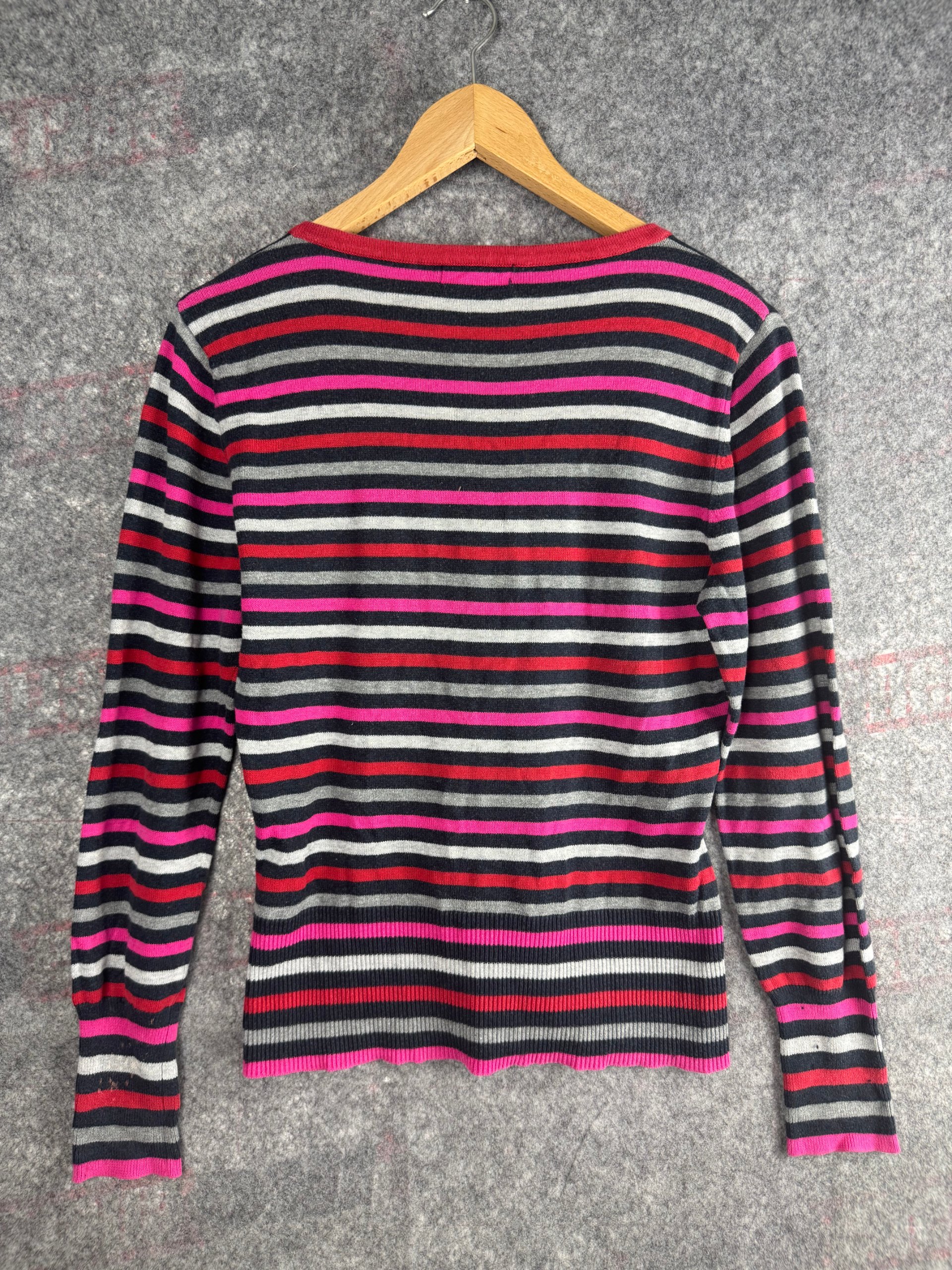 Per Una Navy, Pink & Red Bow Pattern Cardigan UK 12 image 3