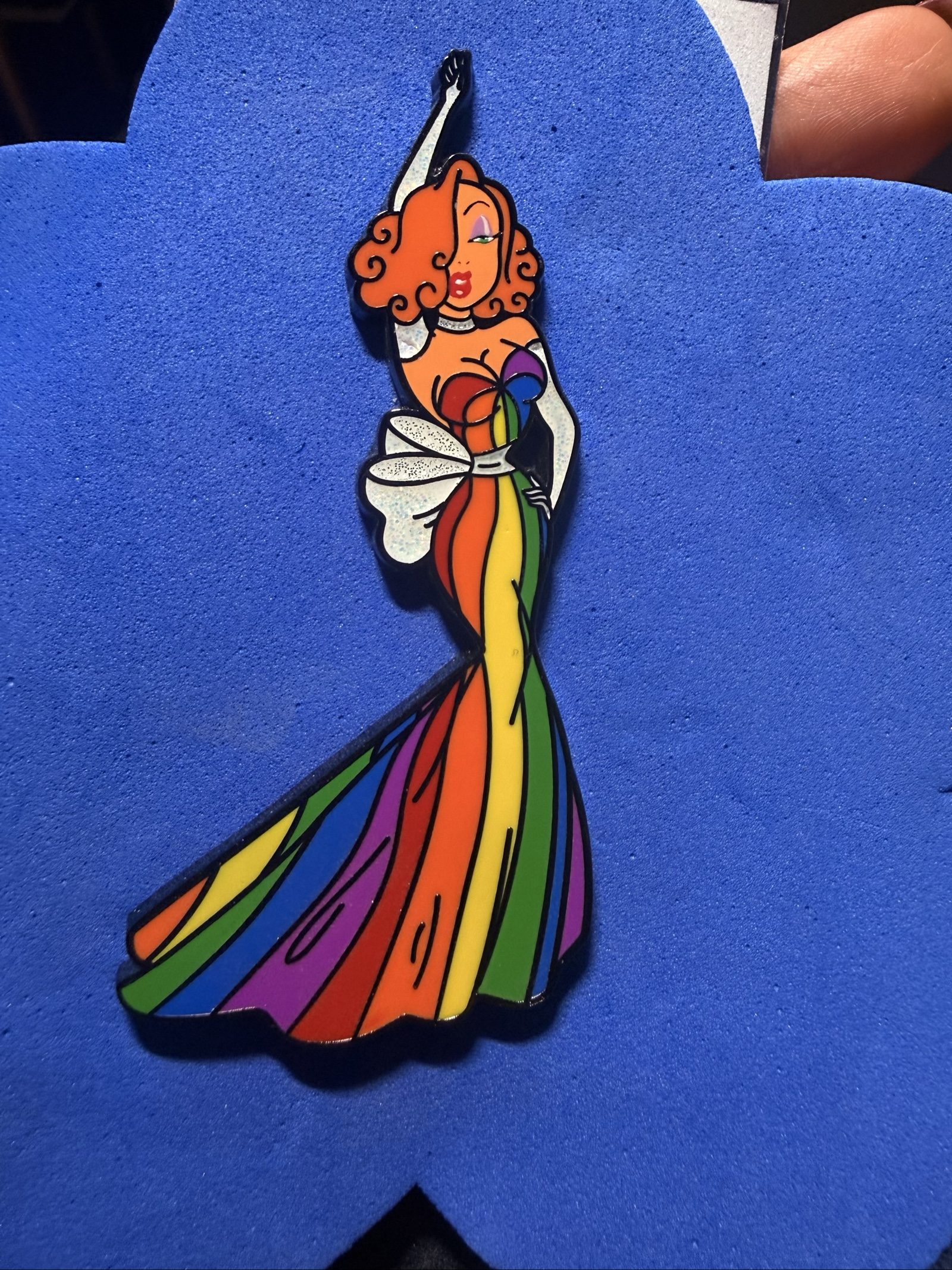 Jessica Rabbit Rainbow Pride Limited Fantasy Enamel Pin LGBTQ+ Glitter Gown