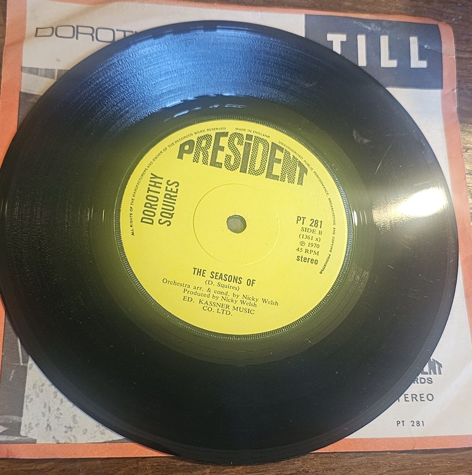 Dorothy Squires Till President PT 281 7" Vinyl Single image 2