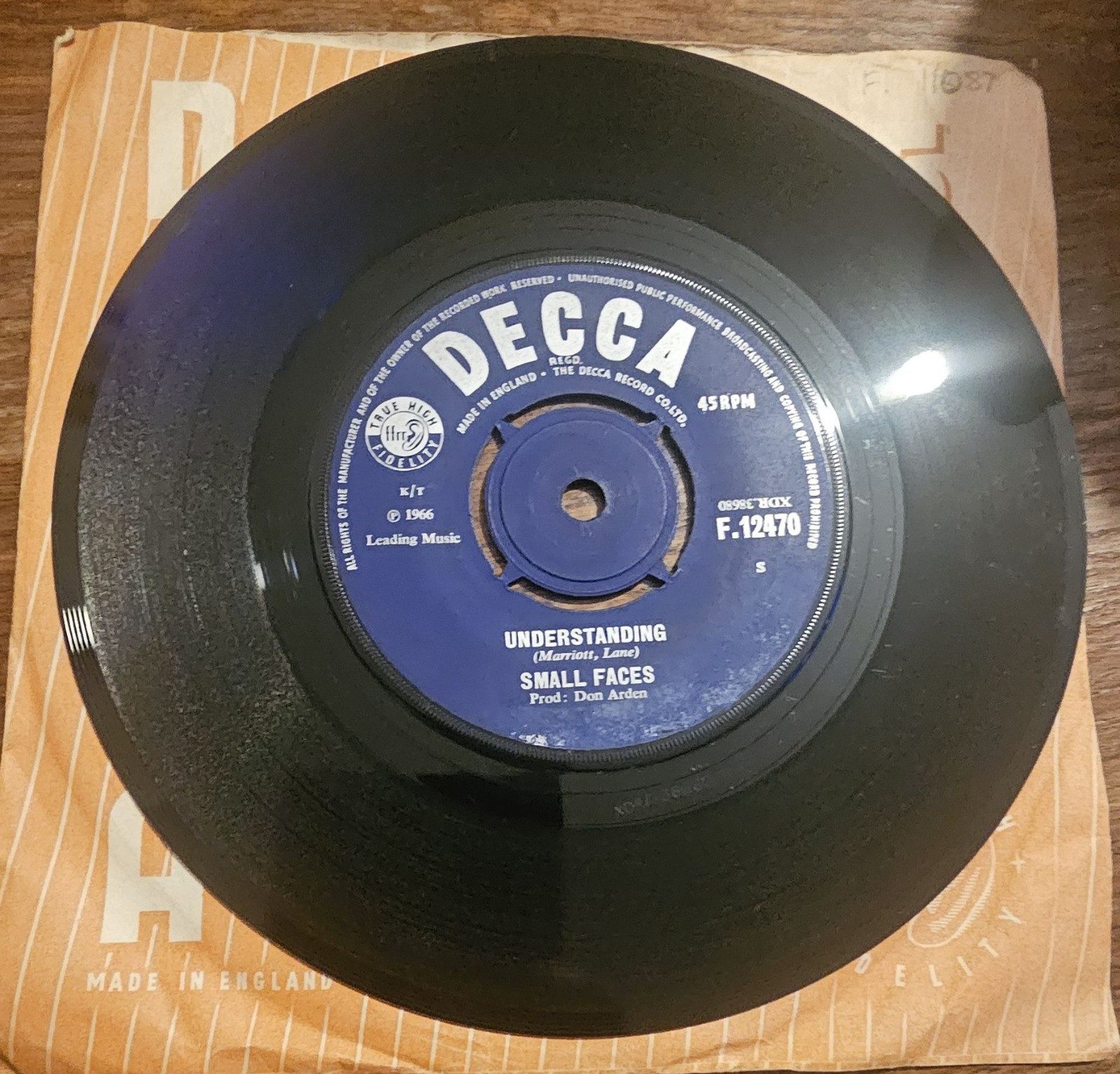 Small Faces Understanding DECCA F.12470 7" Vinyl Single