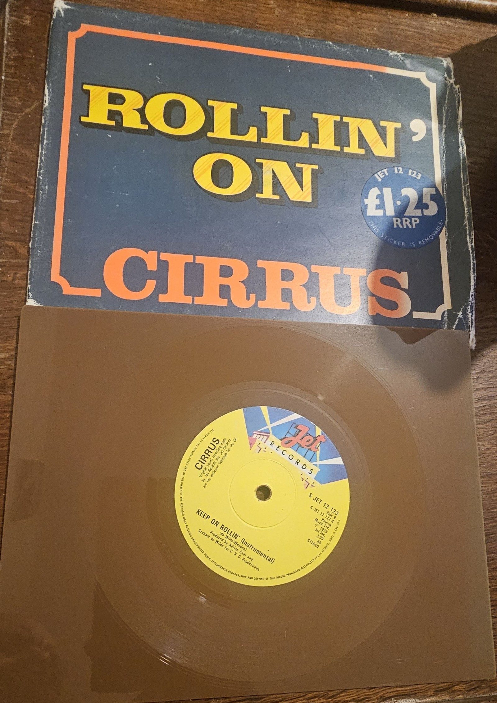 Cirrus Keep On Rollin Jet S Jet 12 123 7" Vinyl Single